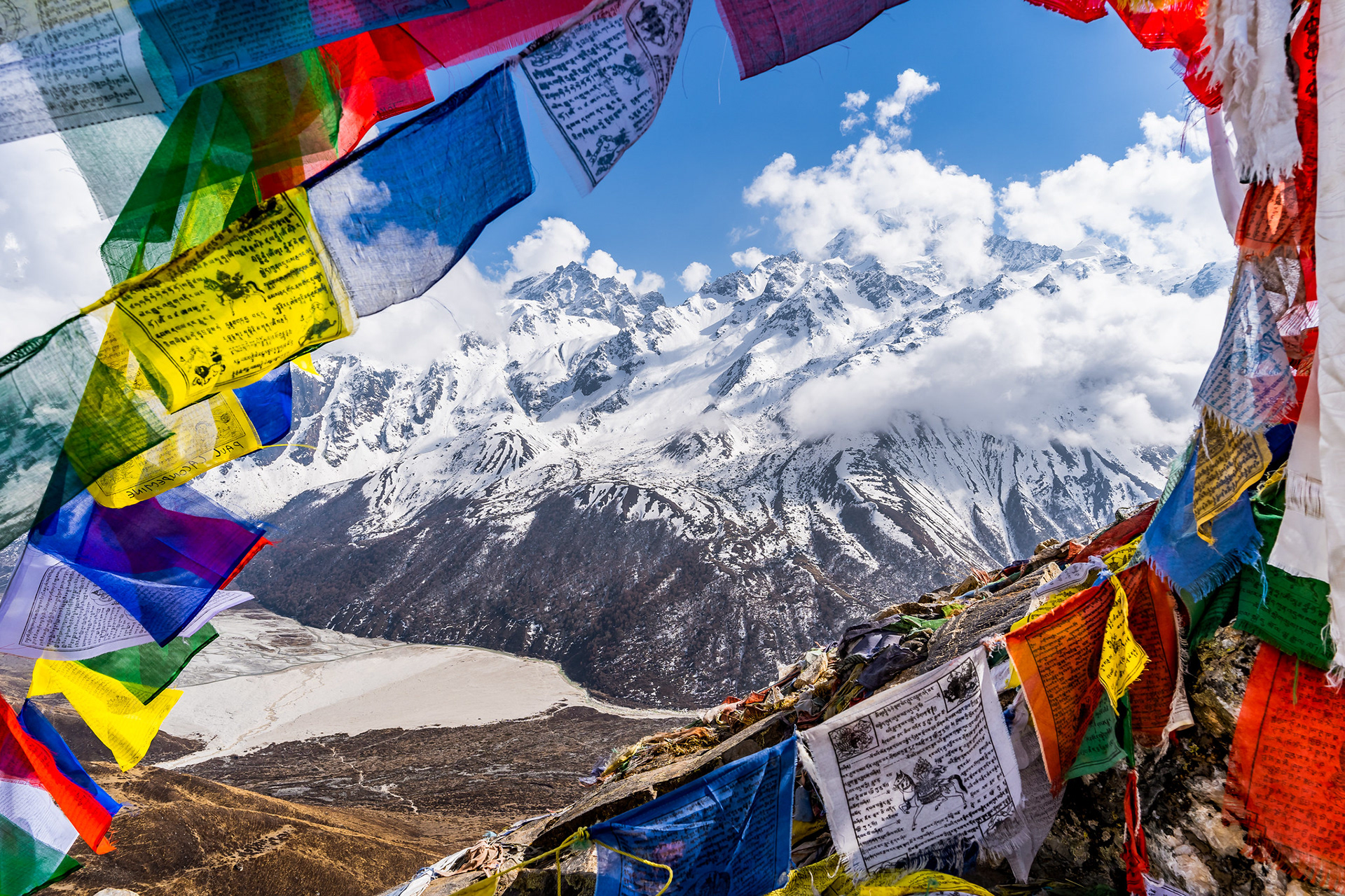 View of Kangja La Himal from Kyanjin Ri.