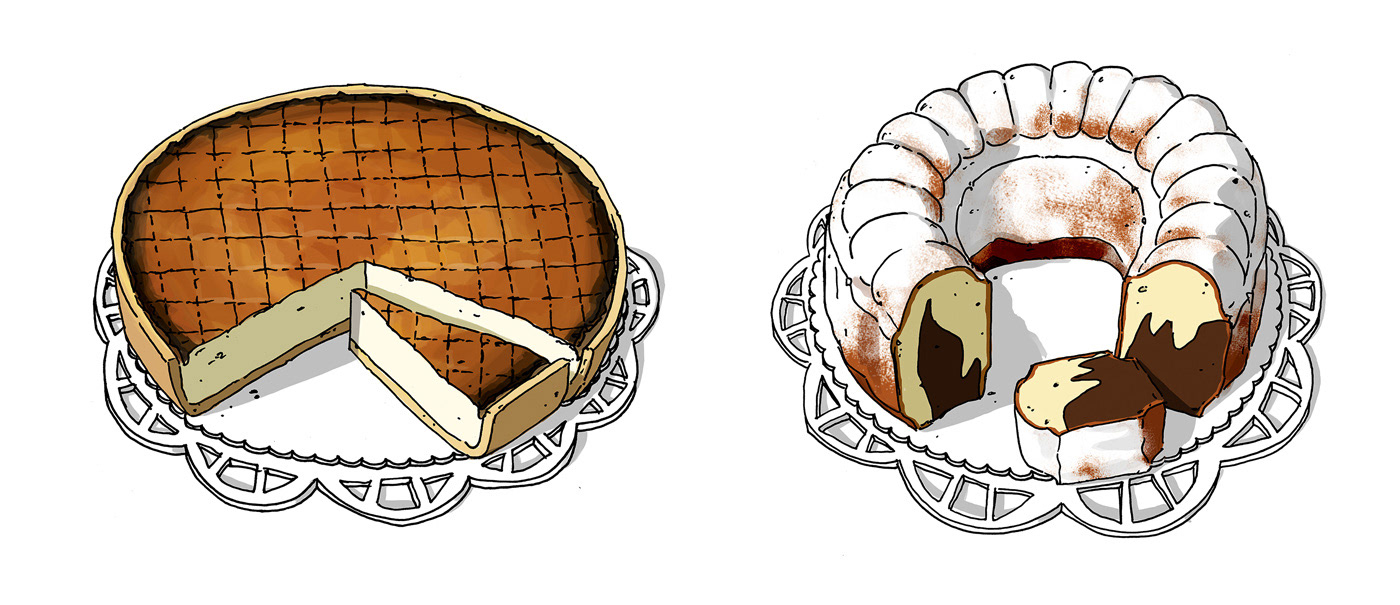 aunts cake käsekuchen illustration by sketjet