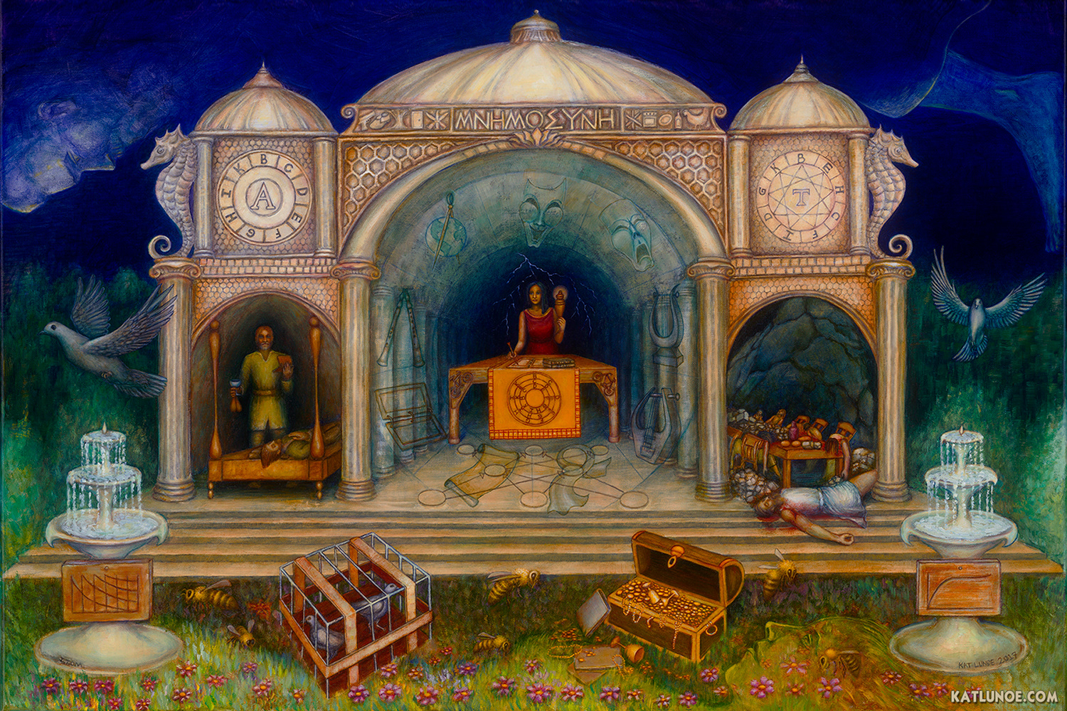 Mnemosyne Greek Goddess oil painting commission