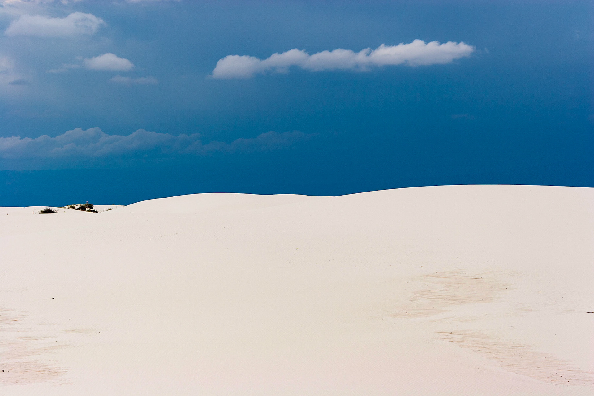 White Sands National Monument, New Mexico. Rising from the heart of the Tularosa Basin is one of the world's great natural wonders - the glistening white sands of New Mexico. Great wave-like dunes of gypsum sand have engulfed 275 square miles of desert, creating the world's largest gypsum dunefield. White Sands National Monument preserves a major portion of this unique dunefield, along with the plants and animals that live here.