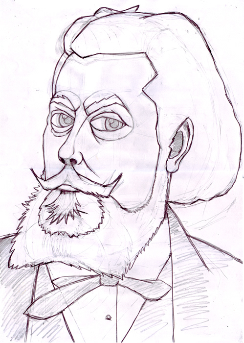 Portrait of Russian classical composer Mussorgsky