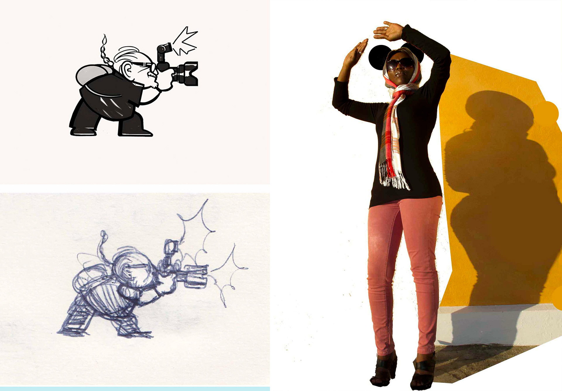 Sketches for the 2014 edition of the Cinema Vietnam-flyer.