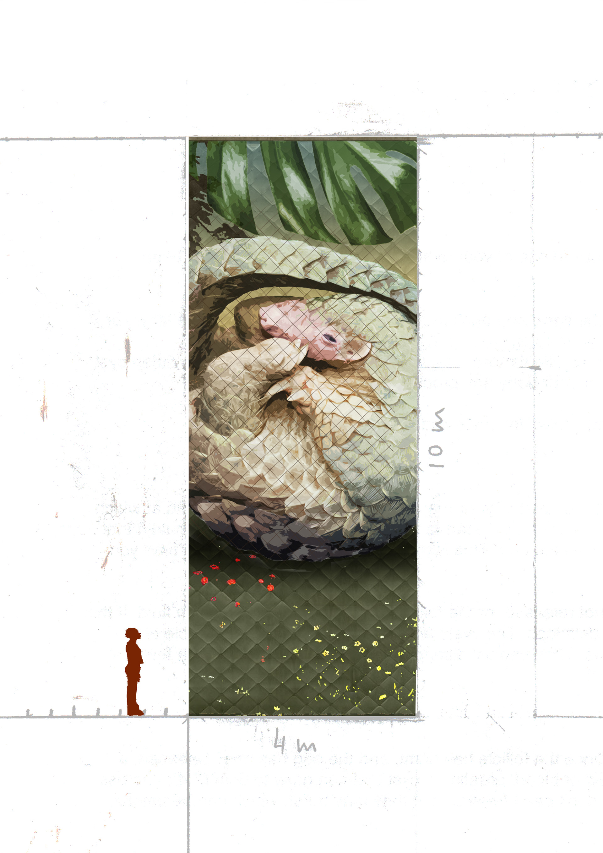 Mural design for an asbestos cladded blind wall in Ghent, Belgium.