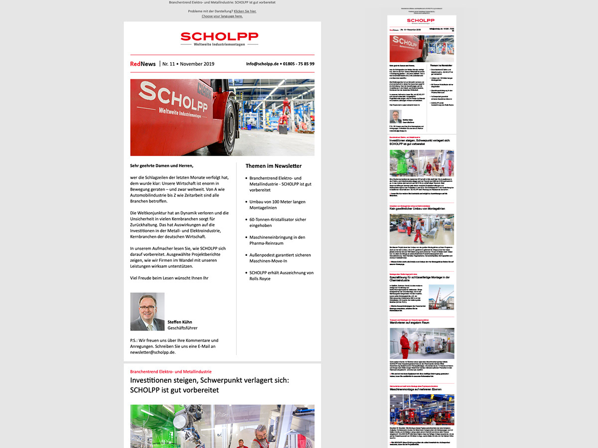 RedNews – der SCHOLPP-Newsletter