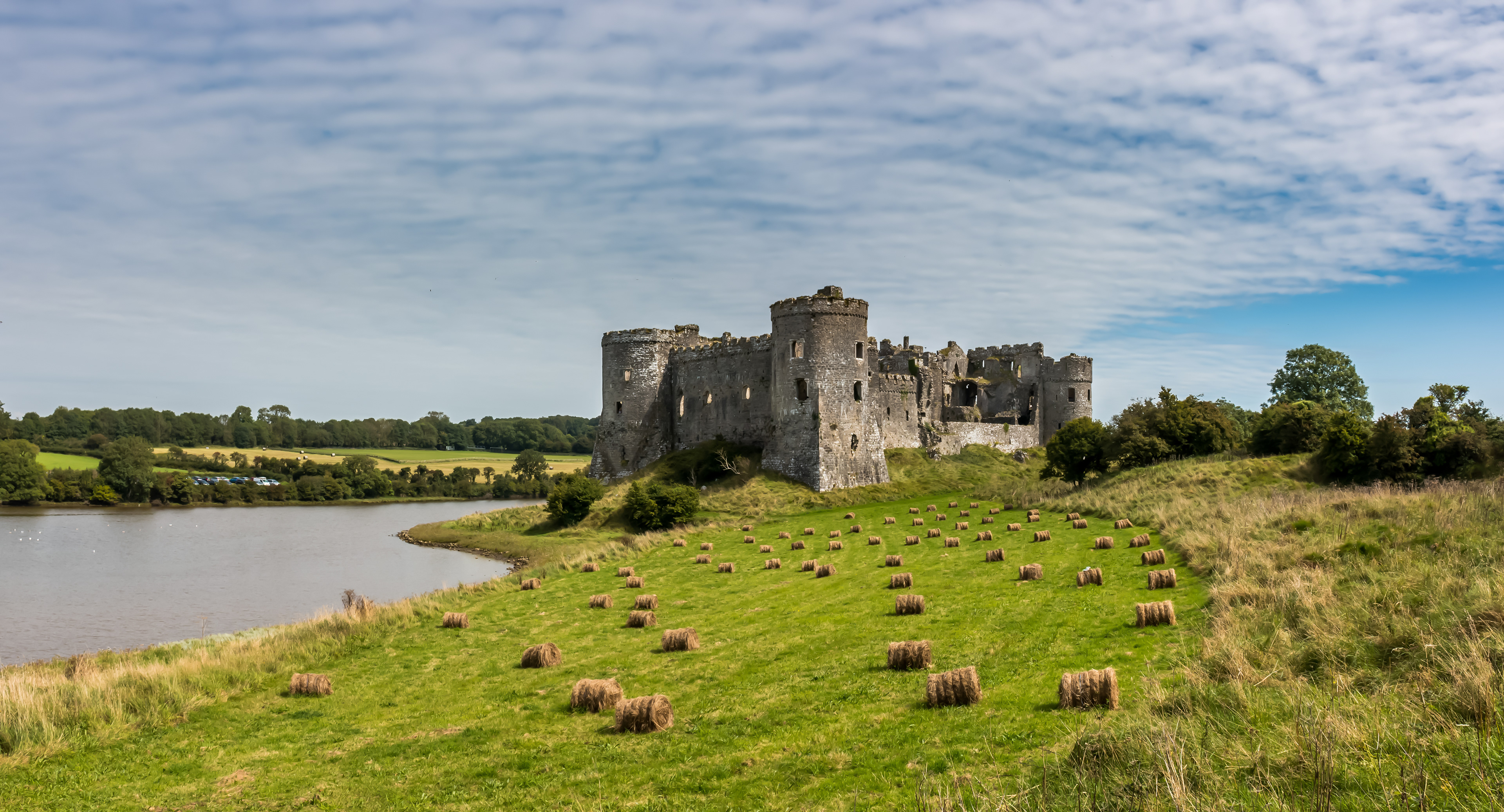 Carew Castle Haybales