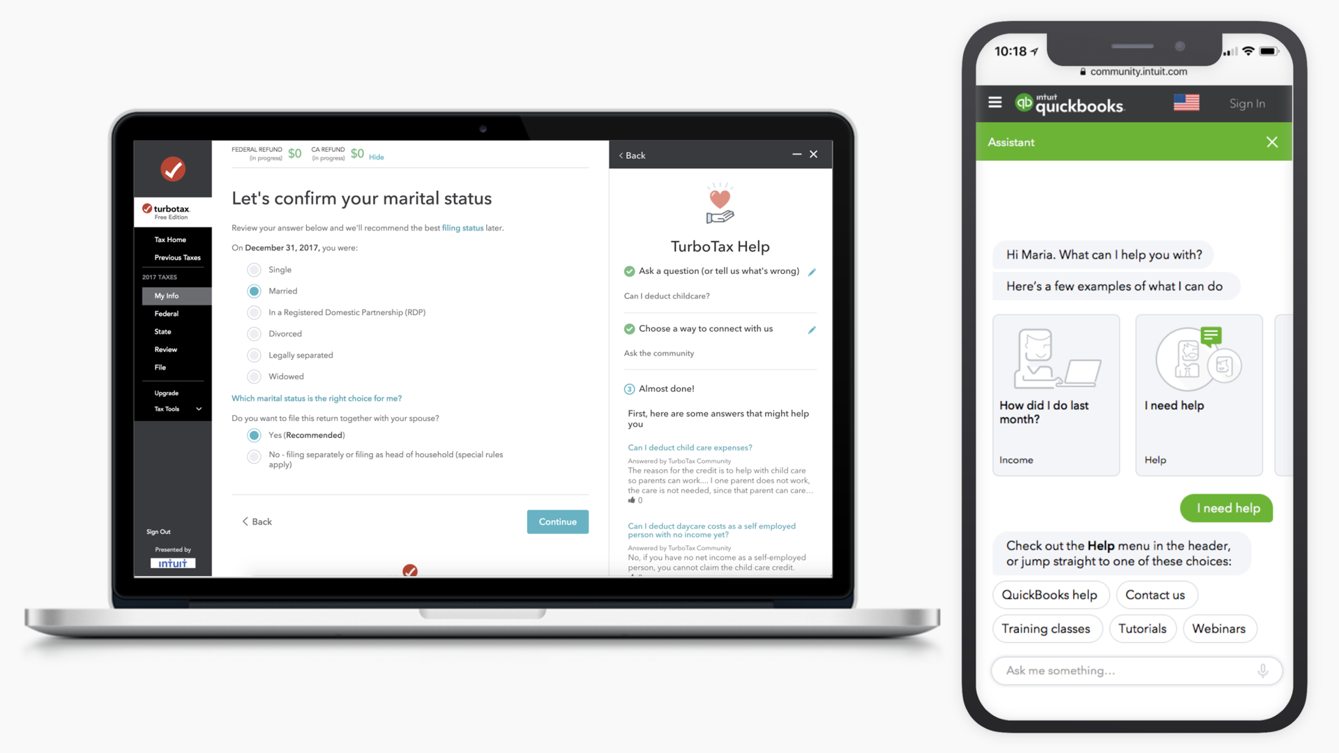 Conversational UI and Social Powered Self Help Widgets for Intuit