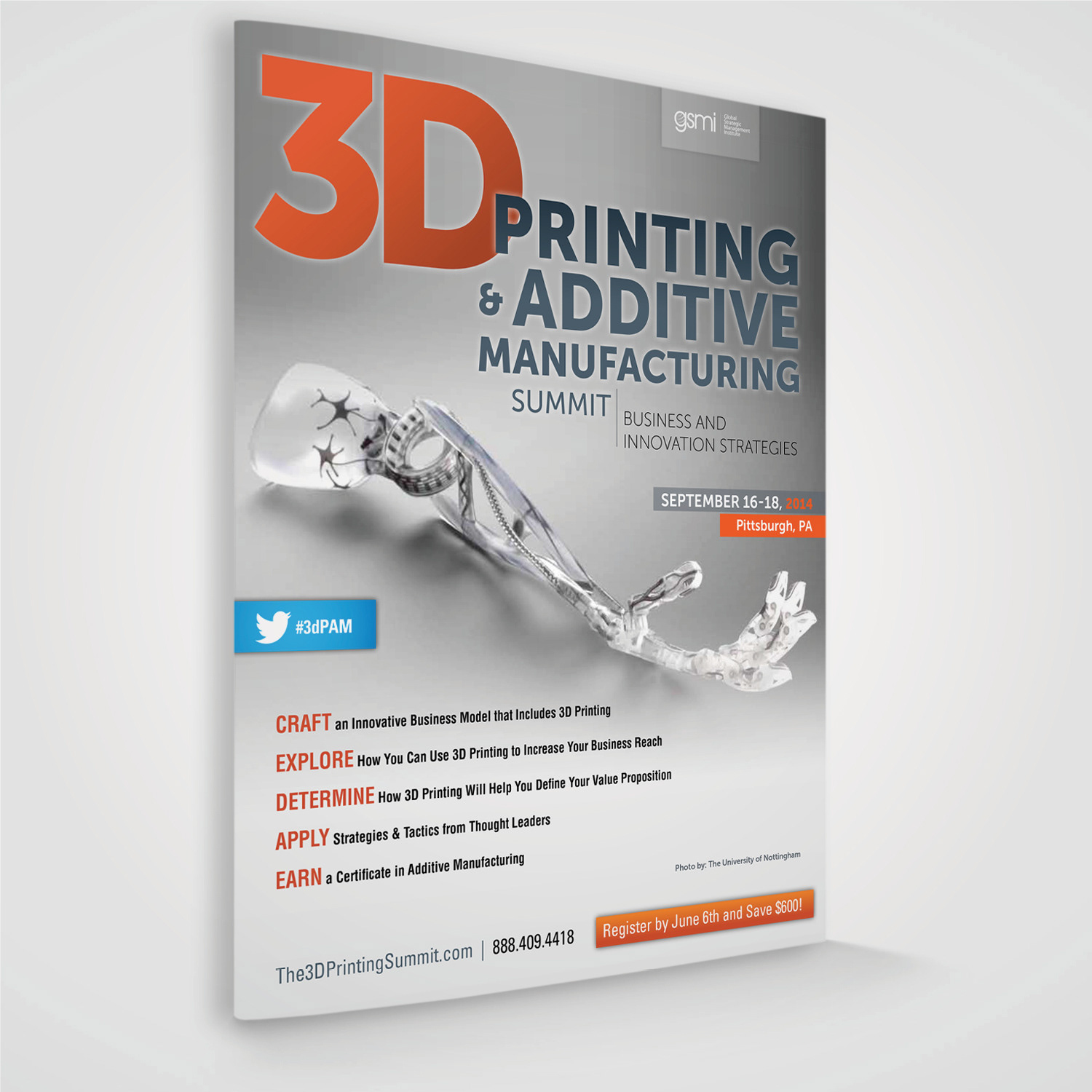 3D Printing & Additive Manufacturing Summit 2014 Pittsburgh, event marketing brochure