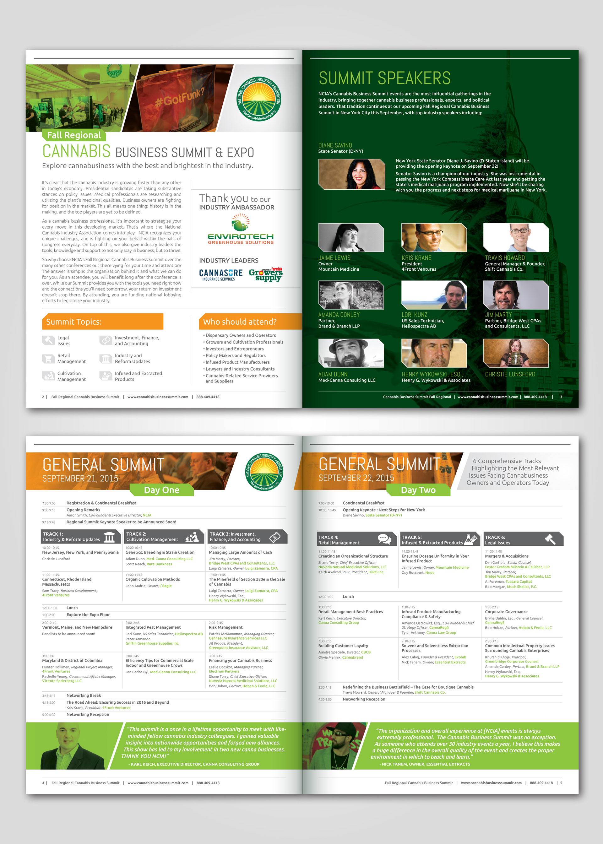 Cannabis Business Summit NYC brochure graphic design