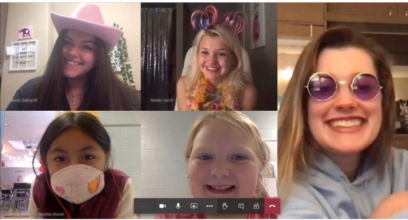 A peak at our online classroom (on Halloween.... I don't usually dress like this)