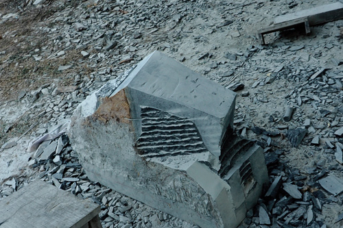 Large blocks are recut to smaller blocks