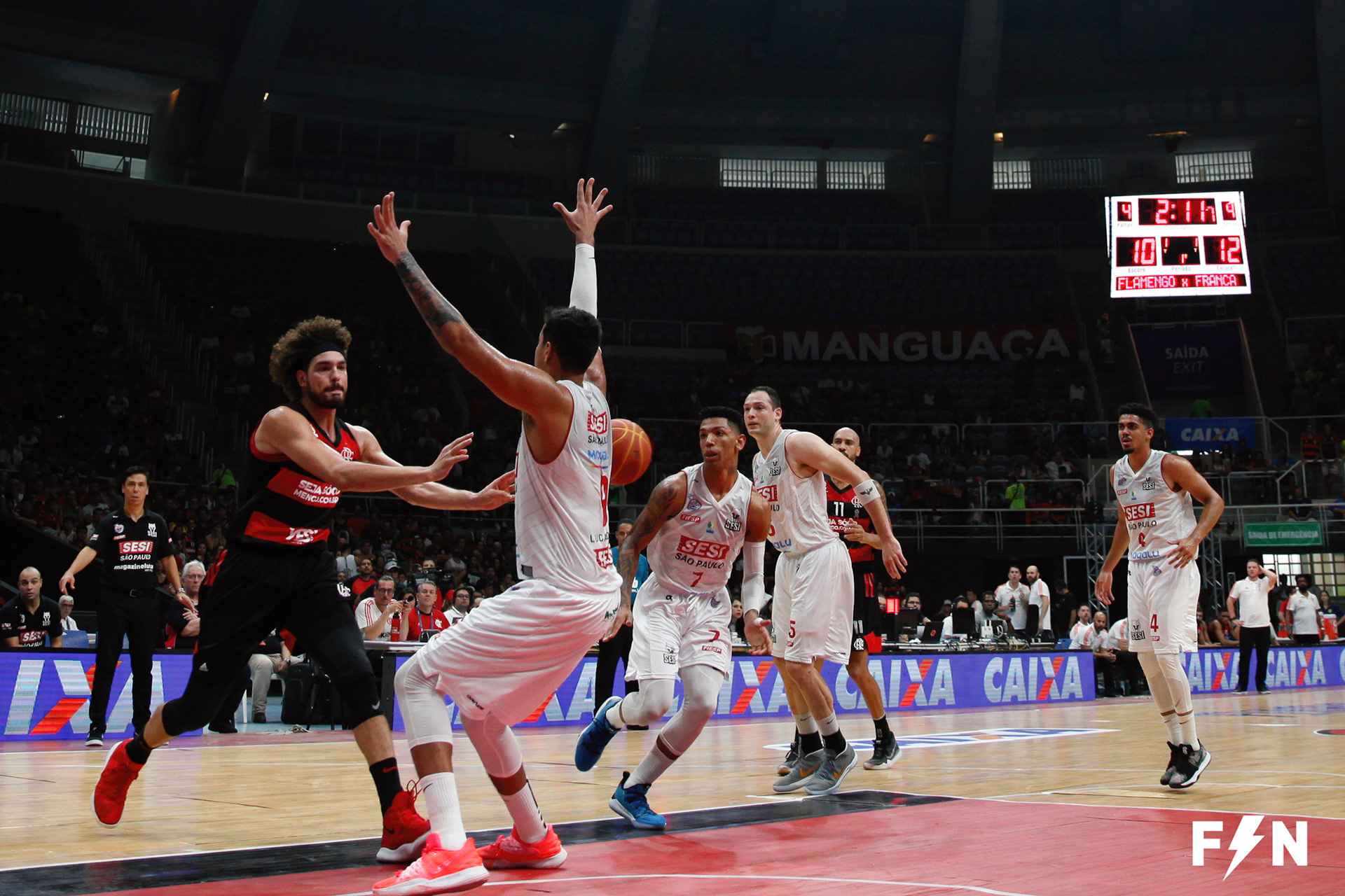 Lances da partida entre Flamengo 76 x 62 Sesi Franca (SP), válida pelas finais da NBB / Caixa, temporada 2018/2019, no Maracanãzinho, localizado no bairro do Maracanã, zona norte do Rio de Janeiro (RJ), neste sábado 01.06.2019). (Foto: Fred Nogueira)