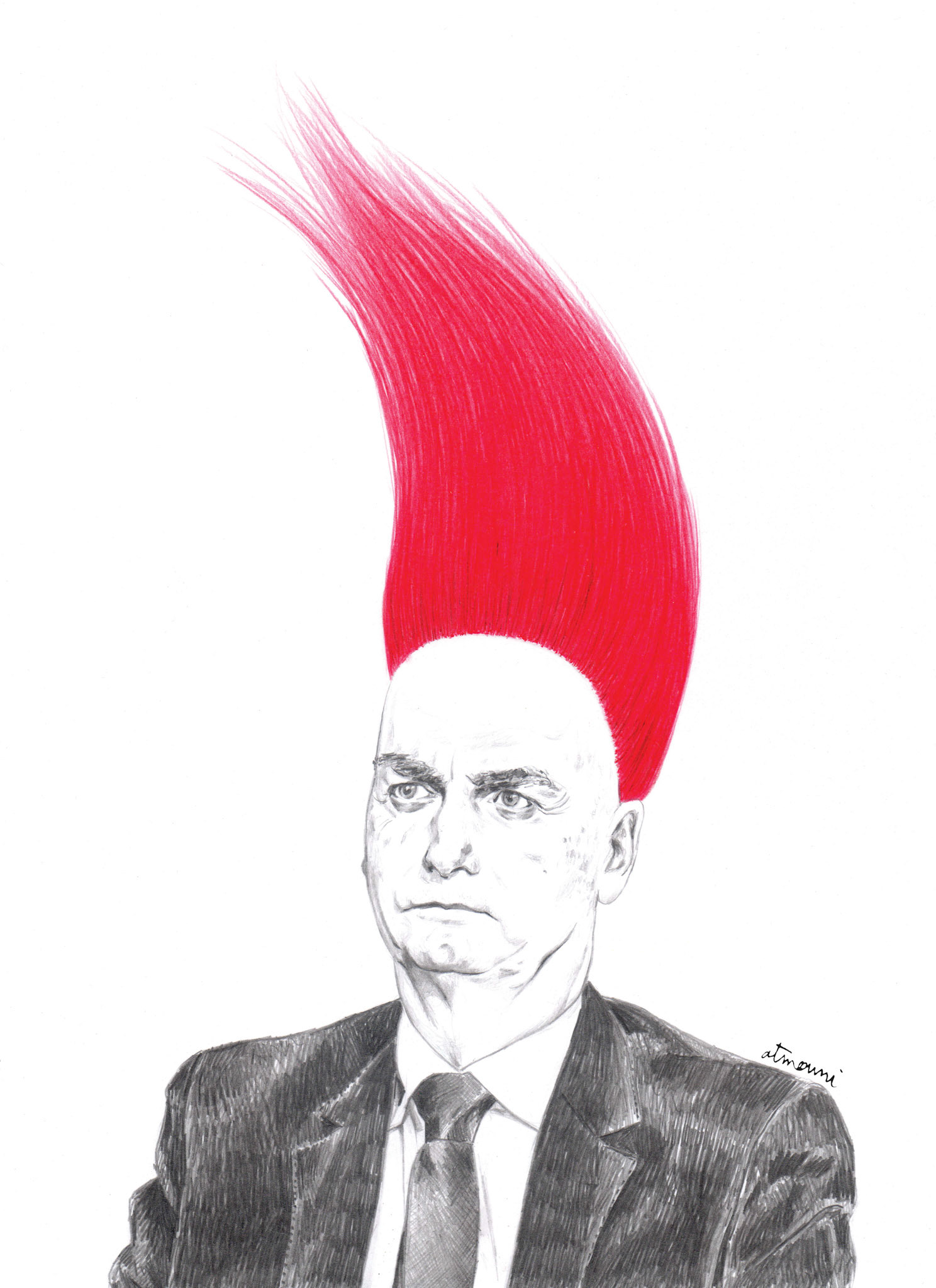 Jair (série Trolls), 2019, crayon graphite et crayon de couleur sur papier, 21 x 29,7 cm