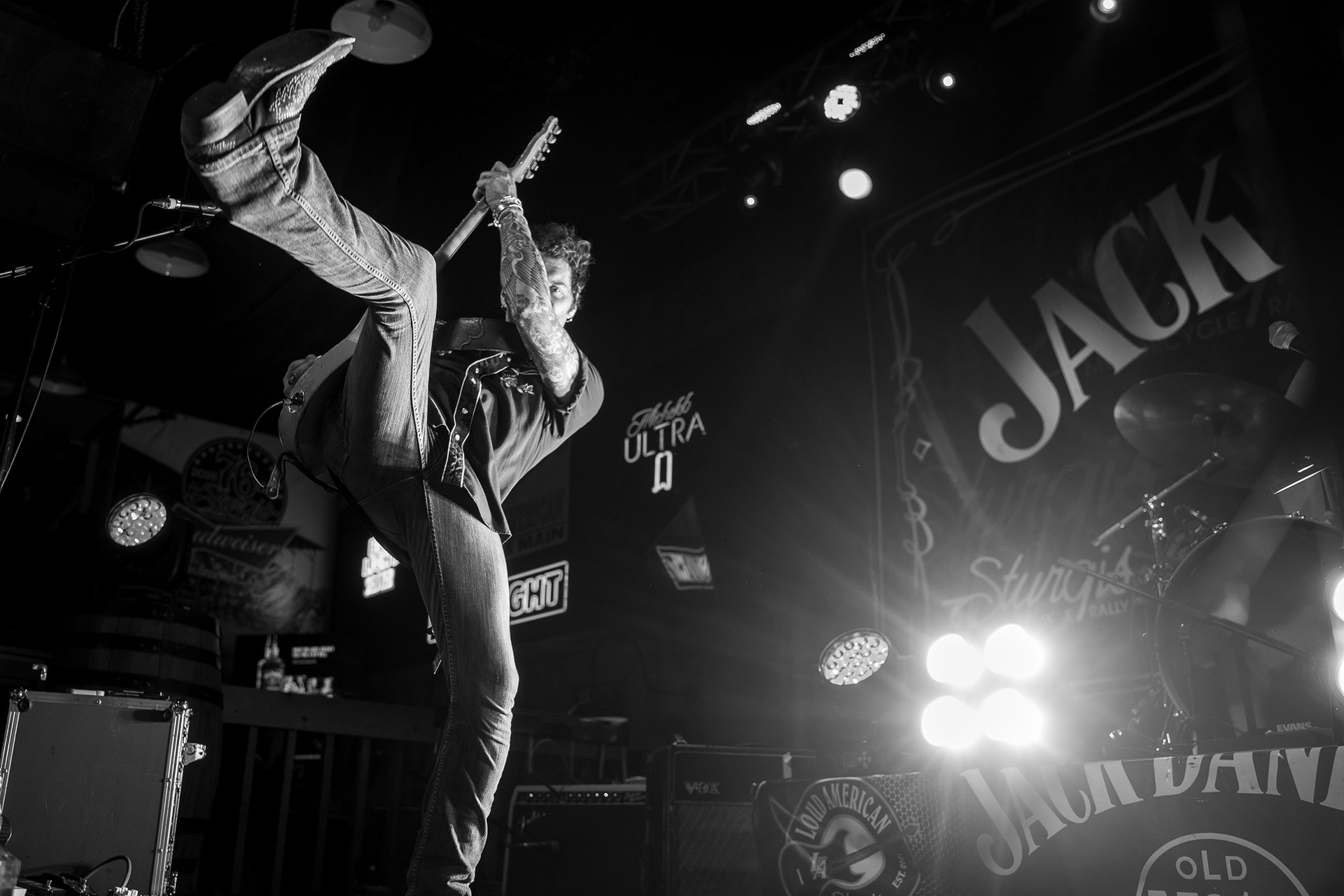 David Graham and the Eskimo Brothers perform at the Loud American Roadhouse during the fifth day of the 81st Sturgis Motorcycle Rally in Sturgis, South Dakota. 08.09.21.