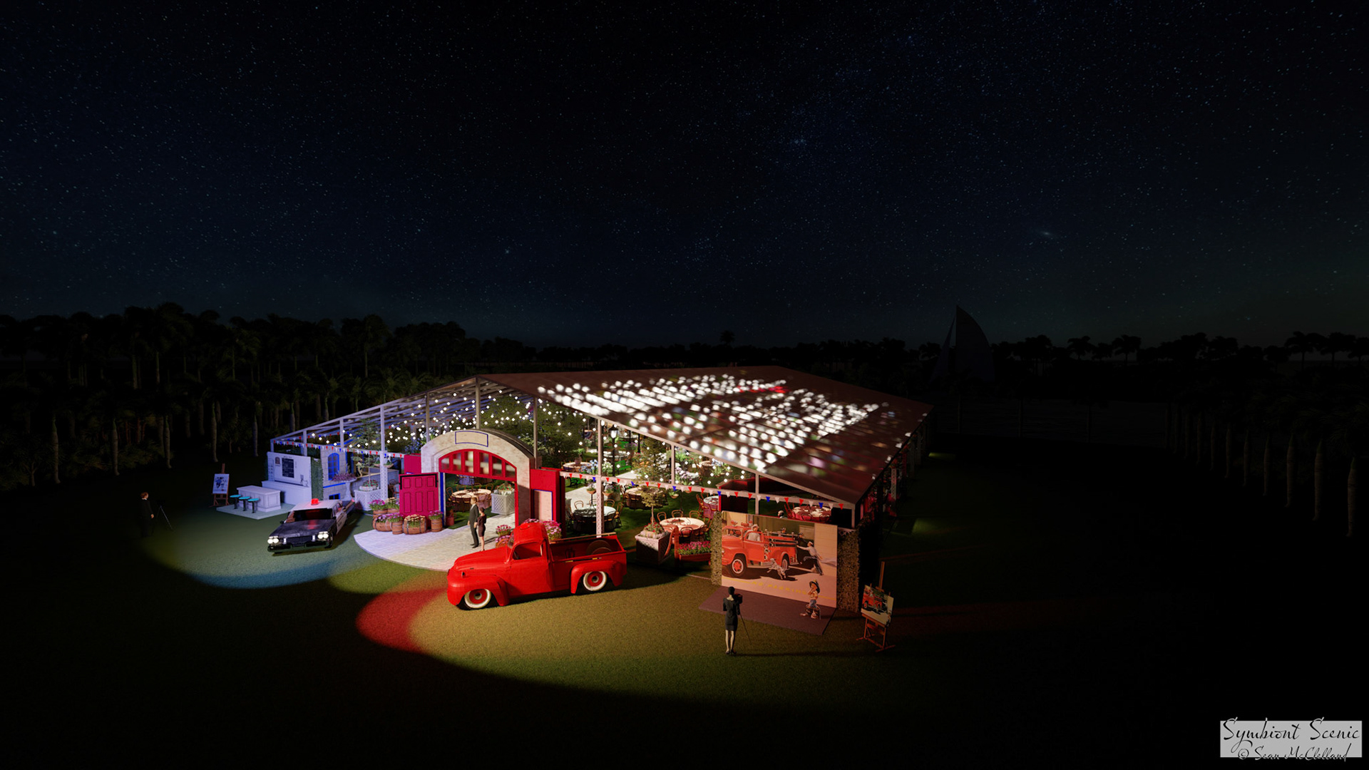 Palm Beach Policemen's & Firefighter's Ball 2021 Exterior Night View