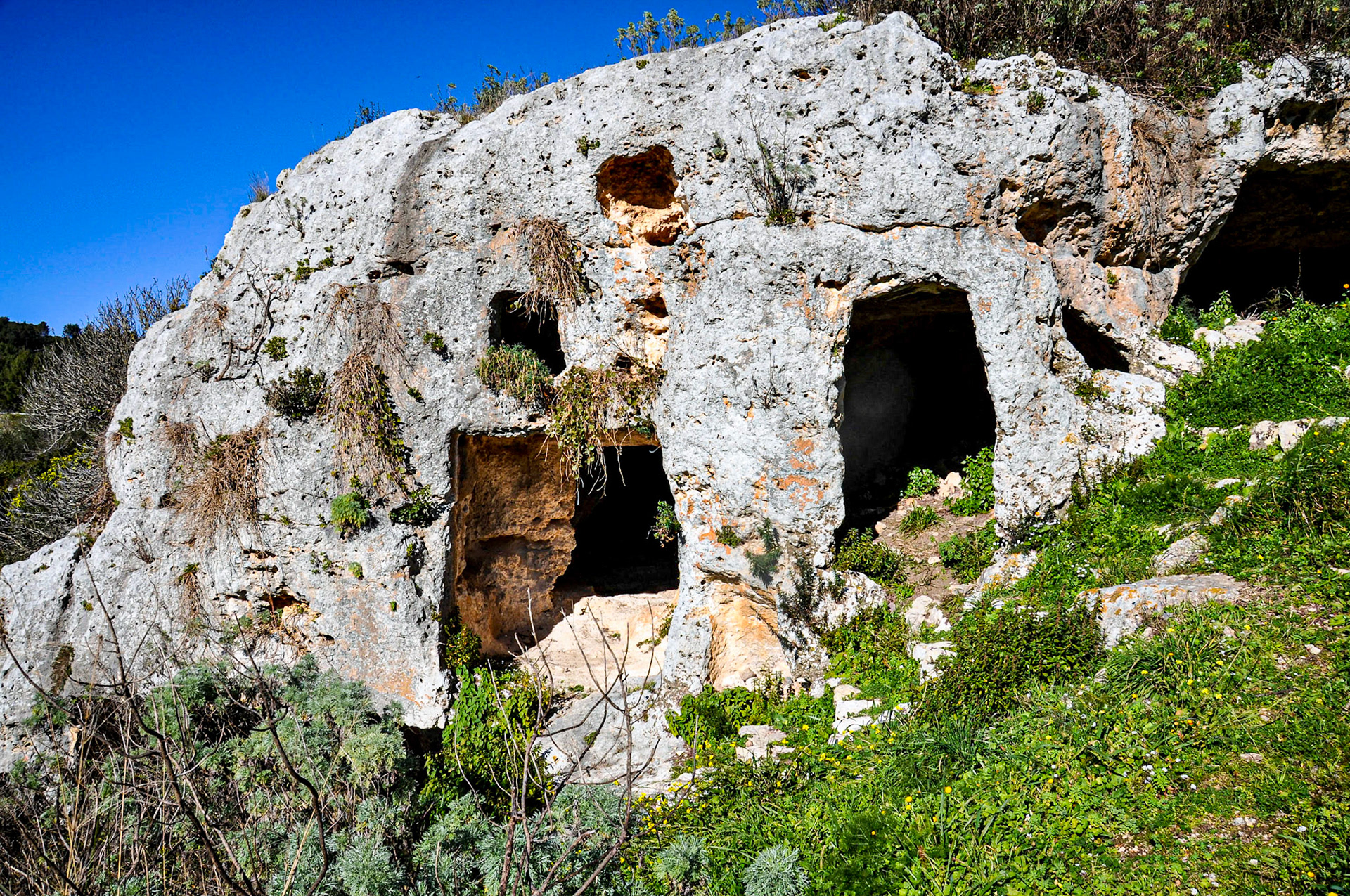 Rock-cut dwelling in Pantalica, Sicily