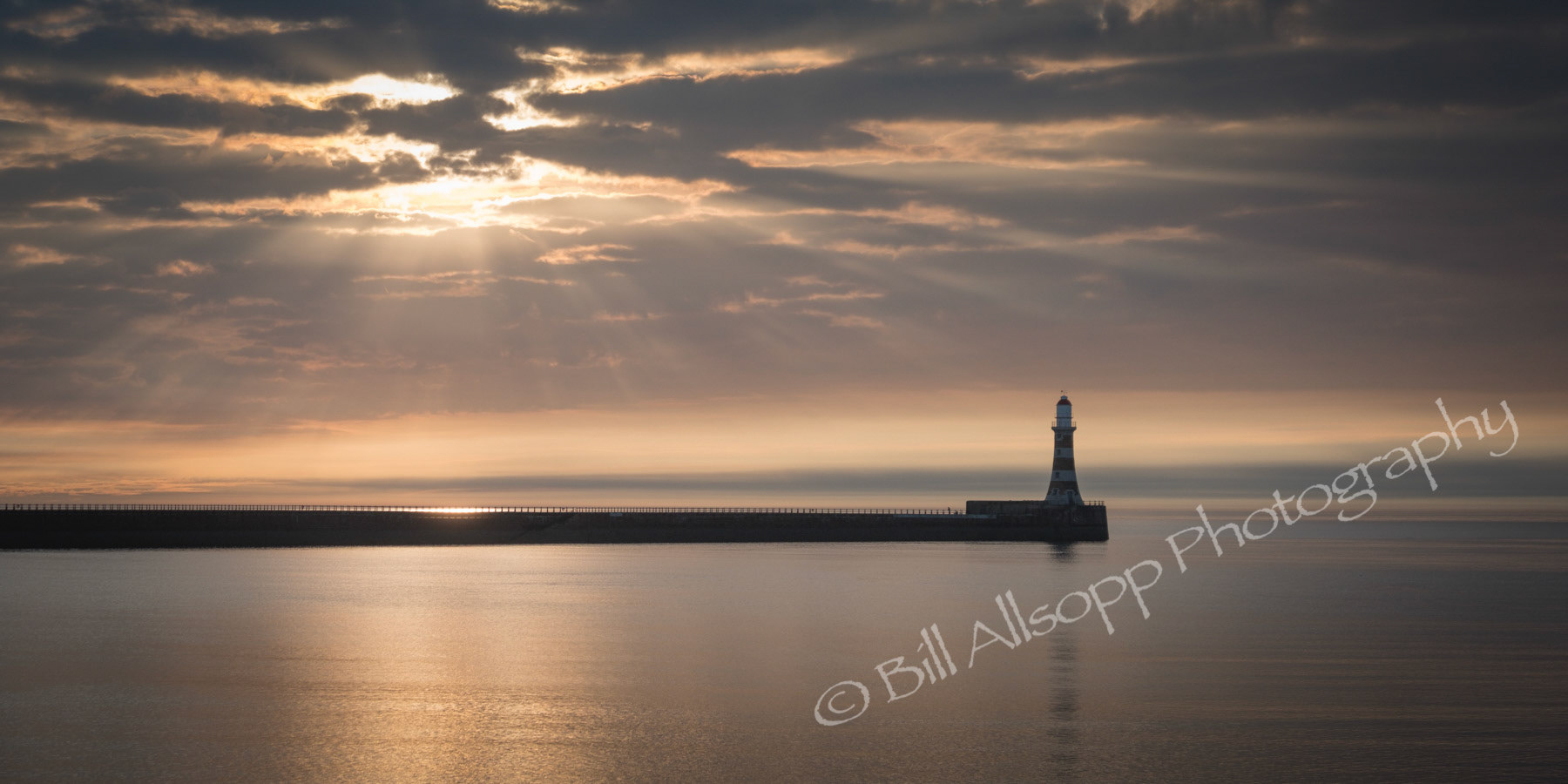 A calm North Sea at Roker in County Durham. in County Durham.