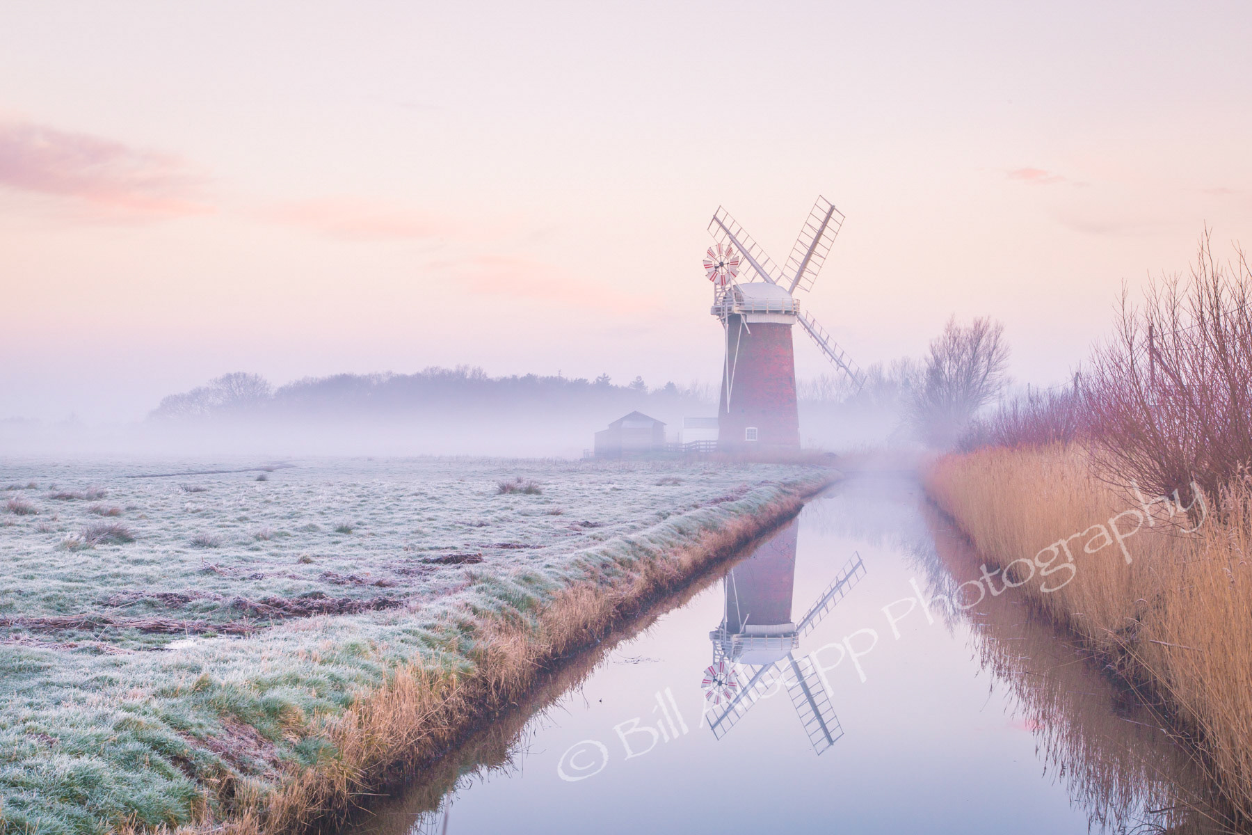Horsey windpump in the Norfolk Broads at dawn.