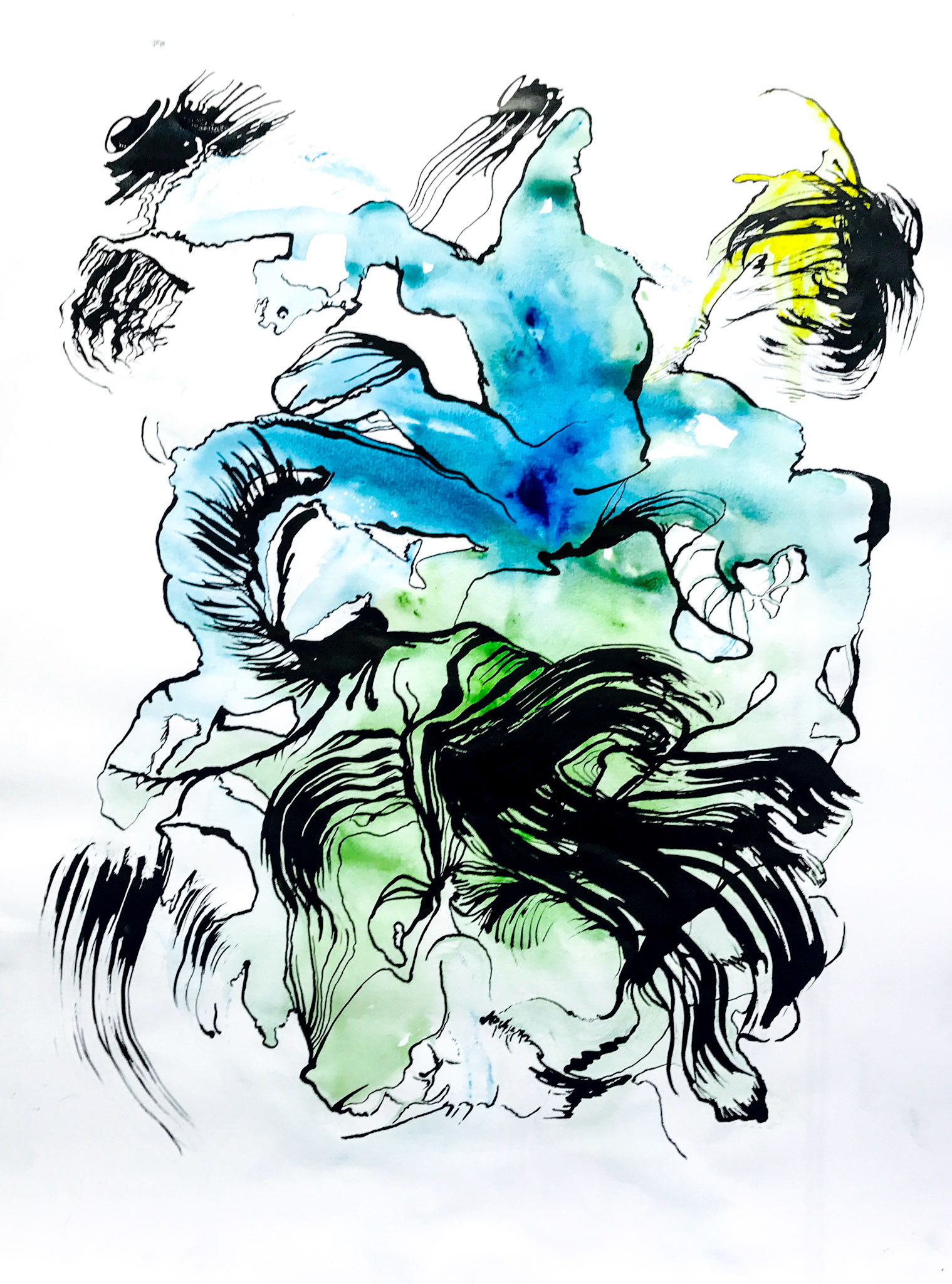 Water Phantom | 19 x 24" | Sumi ink and watercolor on bristol.