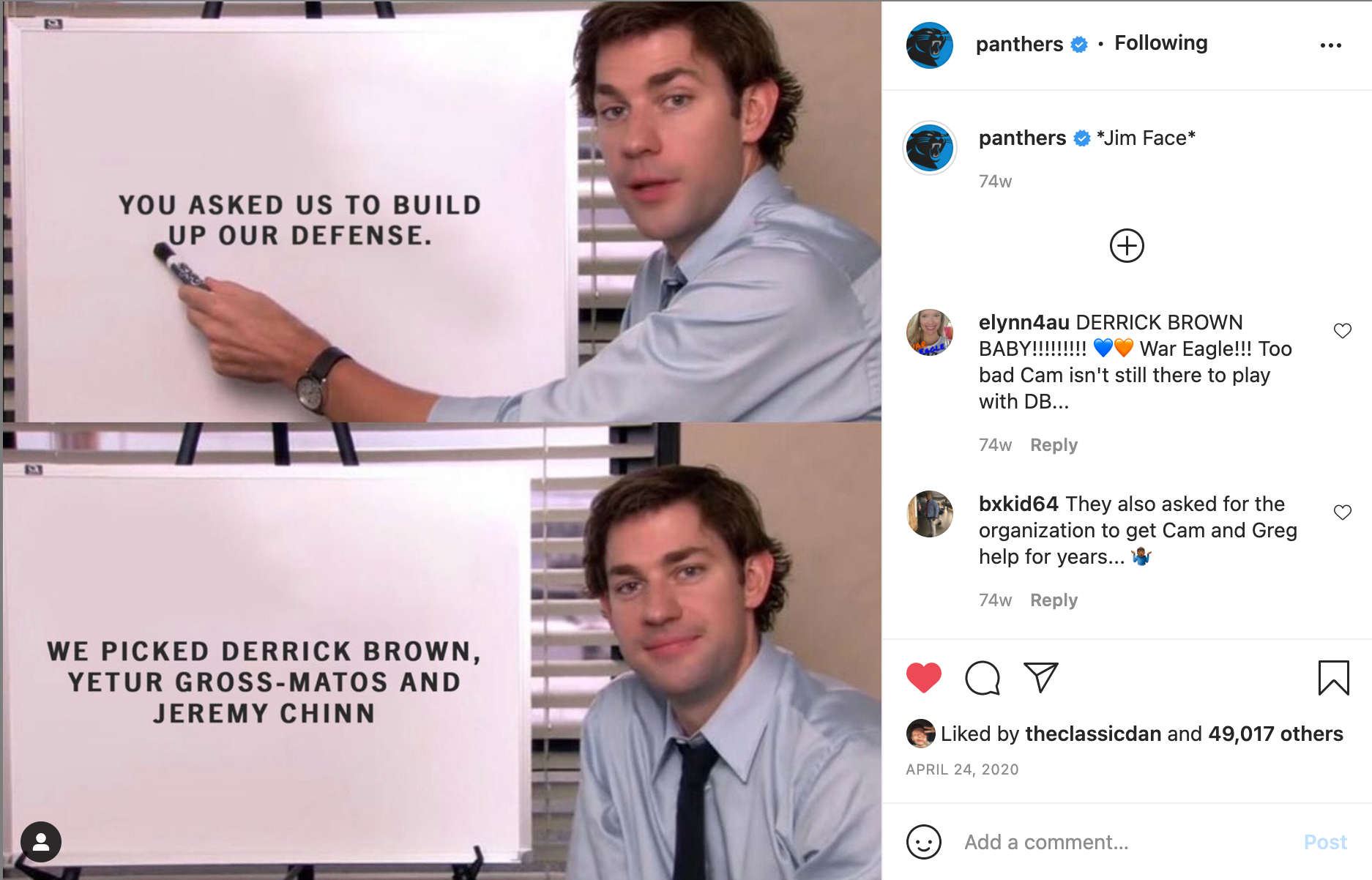 Carolina Panthers (NFL Draft, 2020)