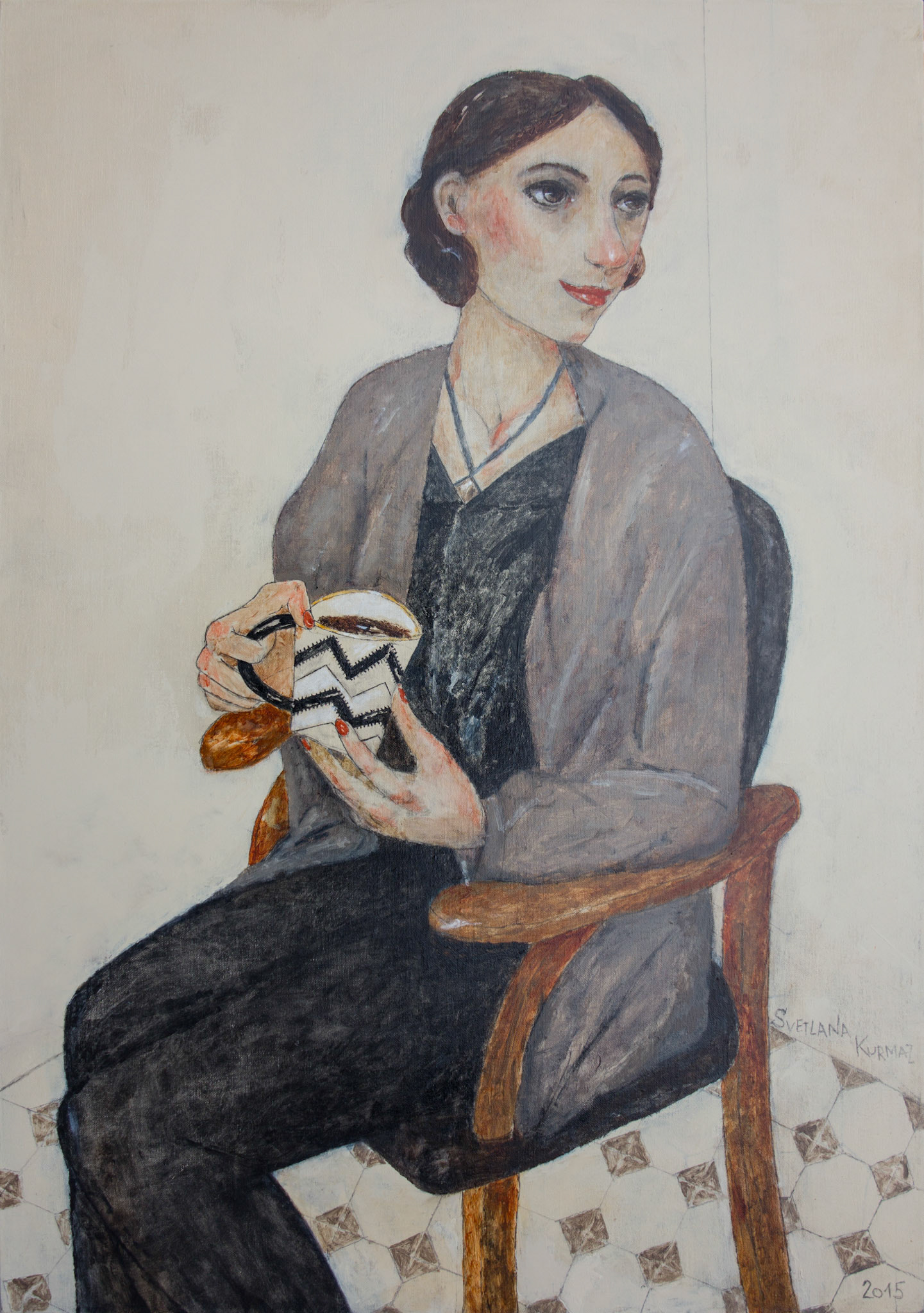 CUP OF COFFEE , oil on canvas, 100x70cm.