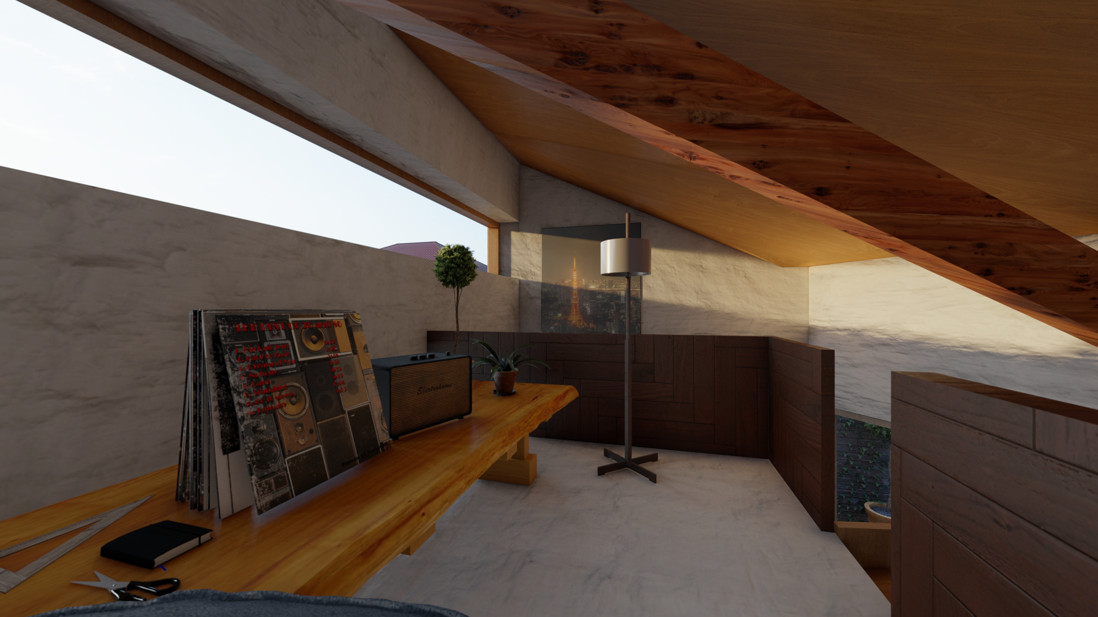 View of lofted space