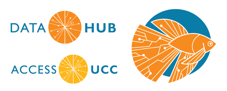 Data Hub and Access UCC website logos/Data Beta fish icon