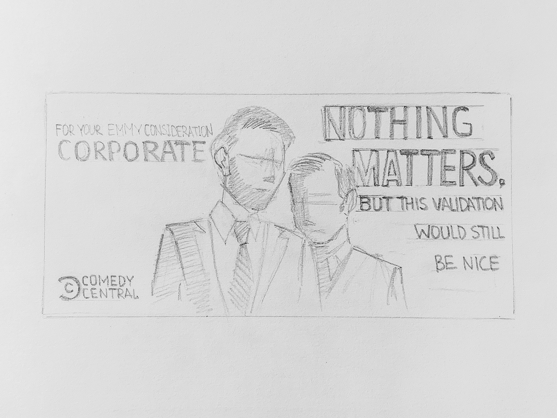 Corporate — Emmy™ 2019 "For Your Consideration" (FYC) — Pencil Sketch for Selected Design Direction