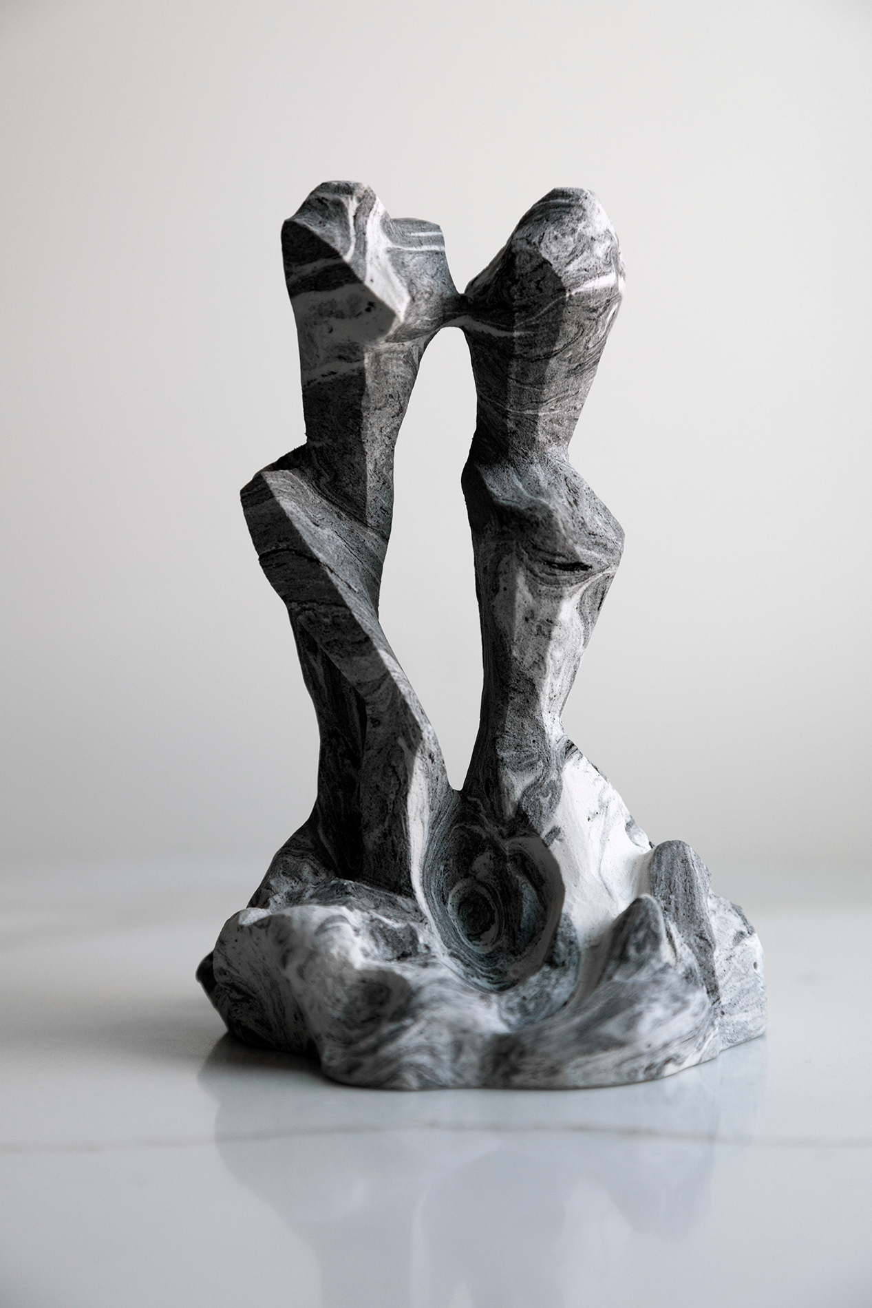 Nymphs (side), marbled plaster, 6” x 4.5” x 4.25”