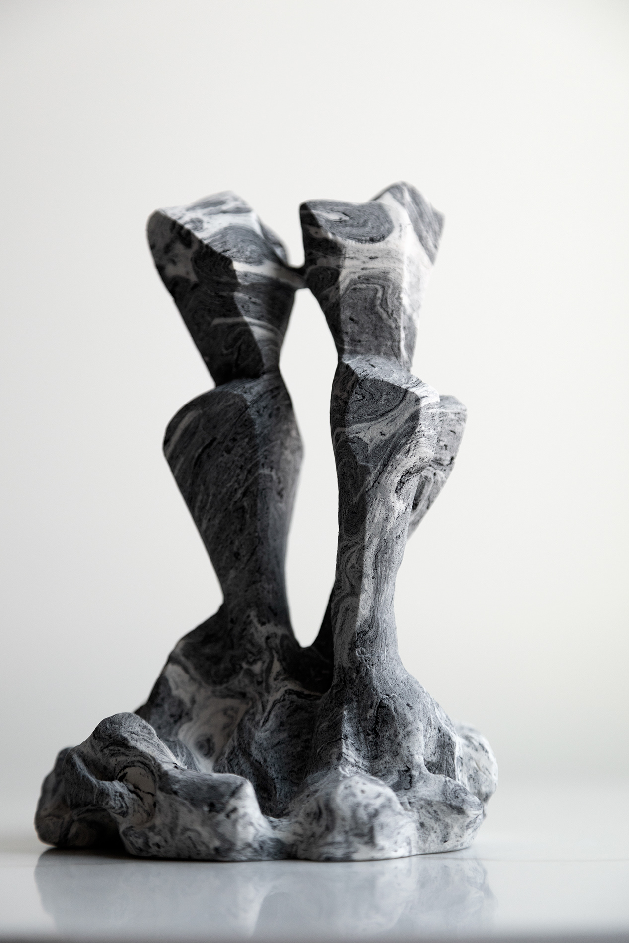 Nymphs, marbled plaster, 6” x 4.5” x 4.25”
