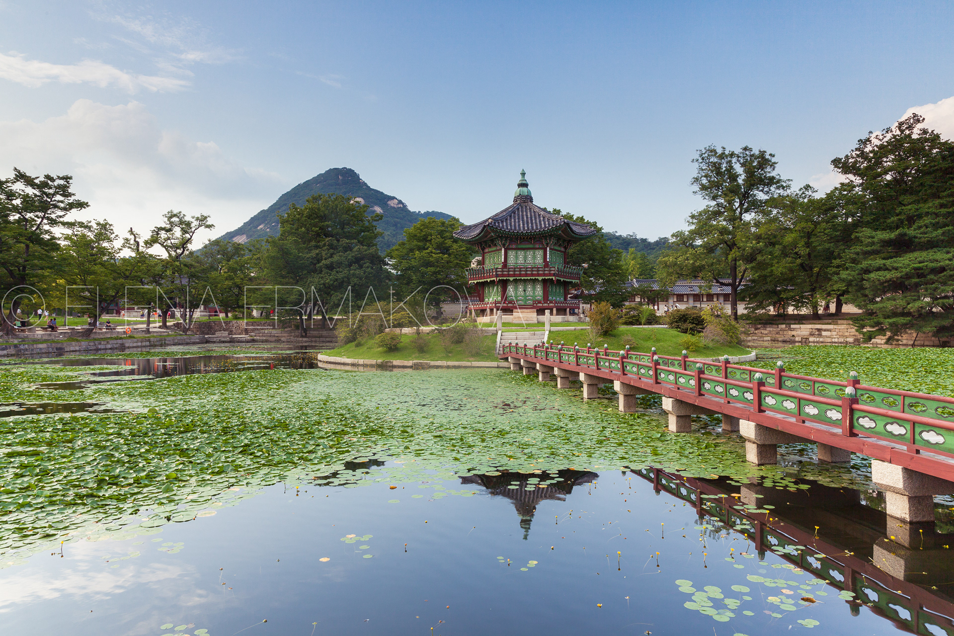 Hyangwonjeong Pavilion of Gyeongbokgung Palace, Seoul, South Korea.