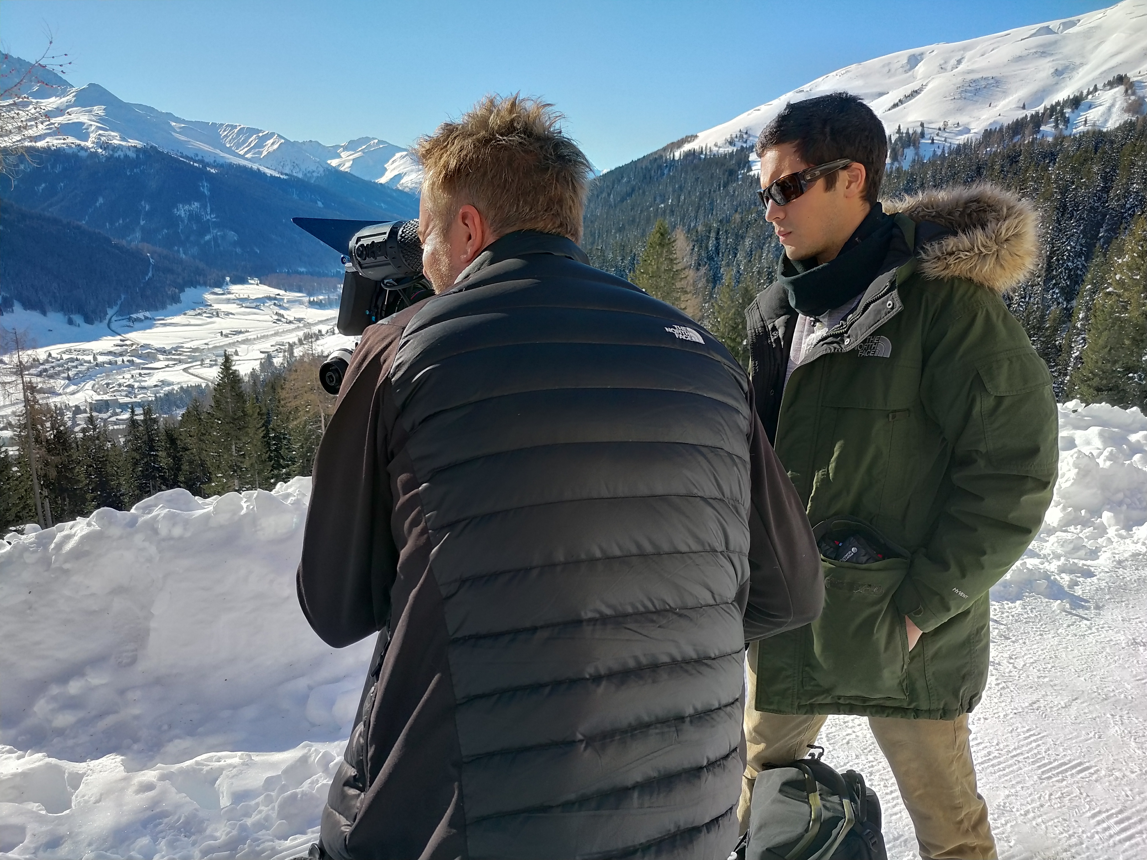 On shoot for "The Last Glacier" in Davos, 2019