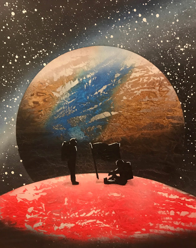 "Forgotten Joy" | 14"x11" | Spray paint, acrylic, and gel pen