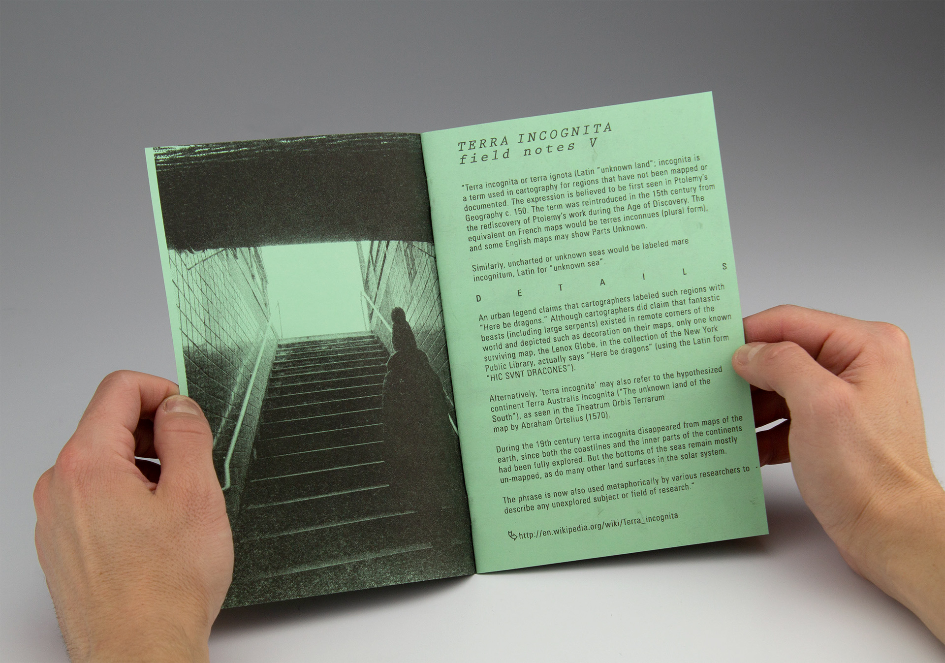 "Terra Incognita: Field Notes V," Riso book, 8.25 x 5.25 in.