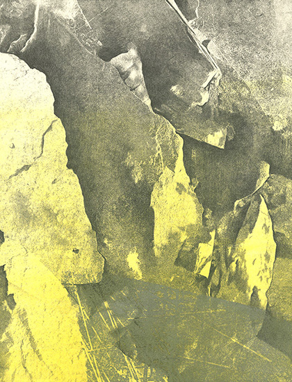 "Site XXXII," Paper lithography, monotype, and graphite, 14 x 11 in., 2017