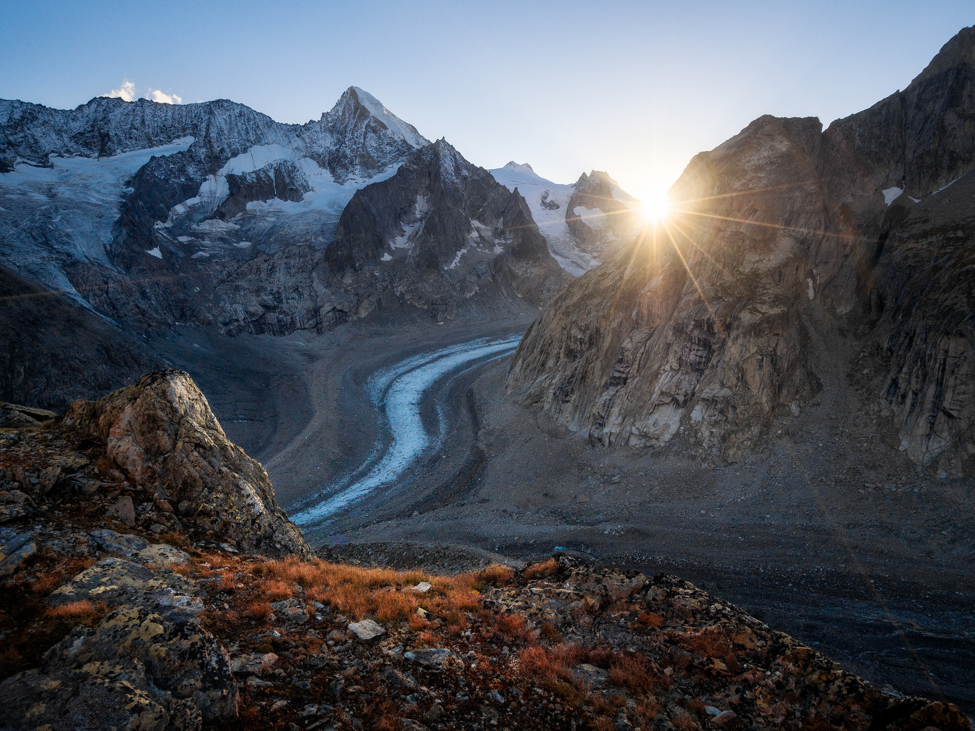 Sonnenuntergang im Oberaletschgebiet