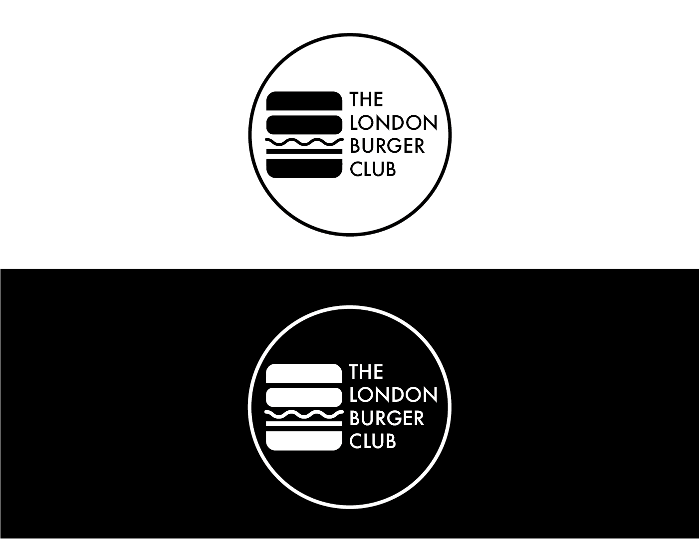 The London Burger Club Restaurant Sub Logo B&W