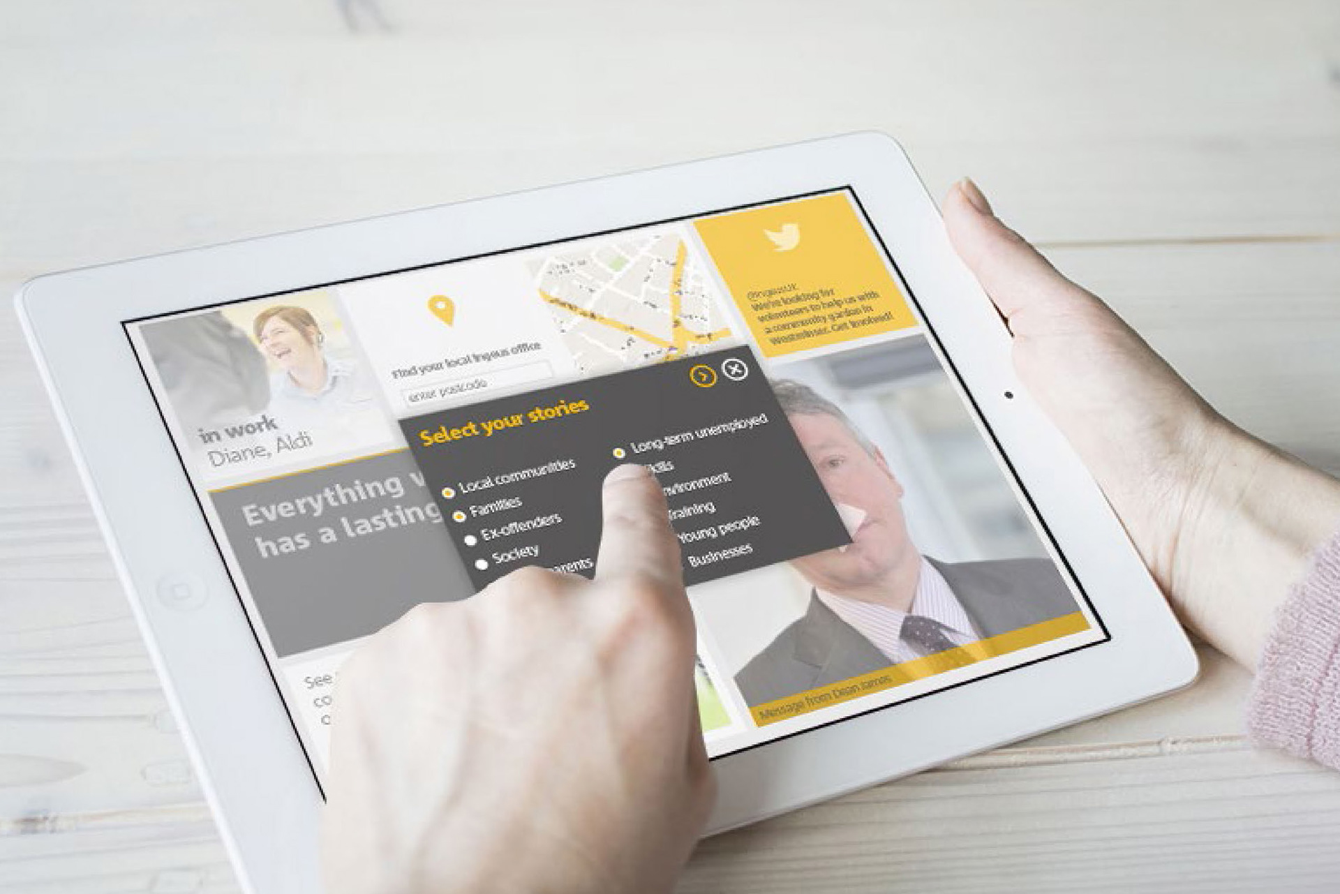 Touching an Ipad to open an application