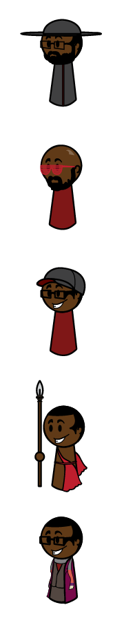 This was a part of the promotional material of the reboot, showing one of the most popular characters from the original webcomic "Royce", highlighting his new design, and some alternate dimension designs that would eventually come into play with the narrative.