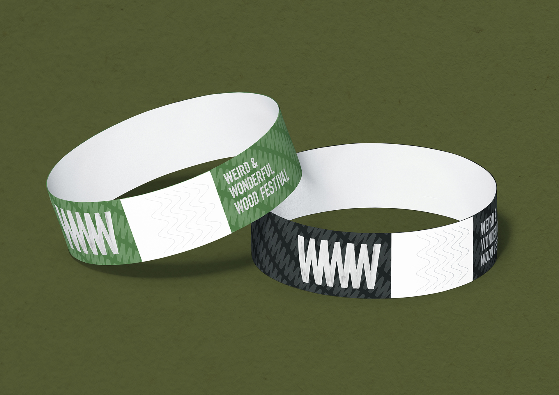 Paper-chain wristbands featuring the WWW rip.