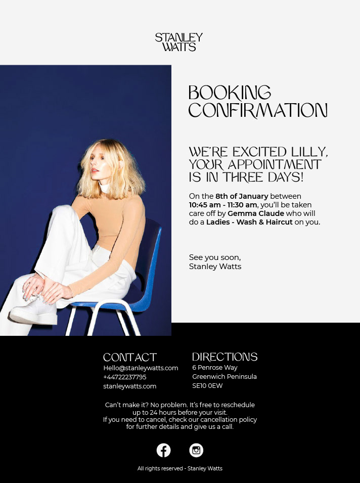 Booking confirmation
