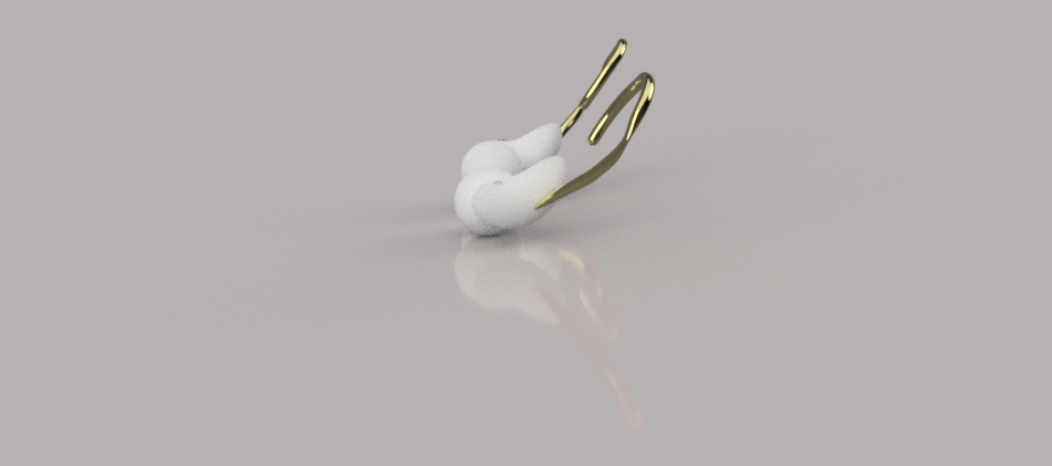 White silicone with gold aesthetic piece profile
