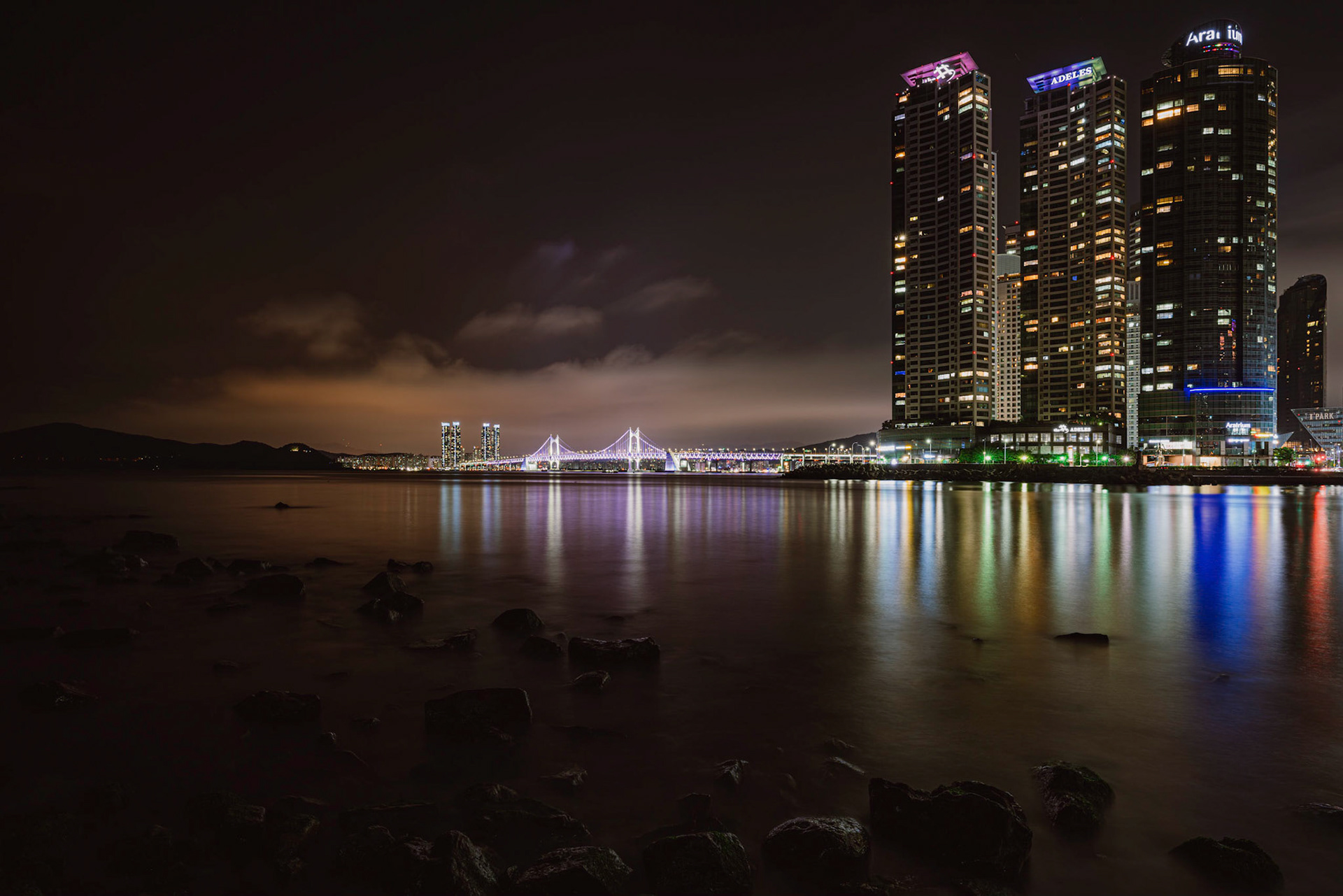 Busan, South Korea - 21 May 2020: With the city running right up to the ocean and plenty of bridges and brightly lit skyscrapers, Busan offers plenty of photography opportunities.