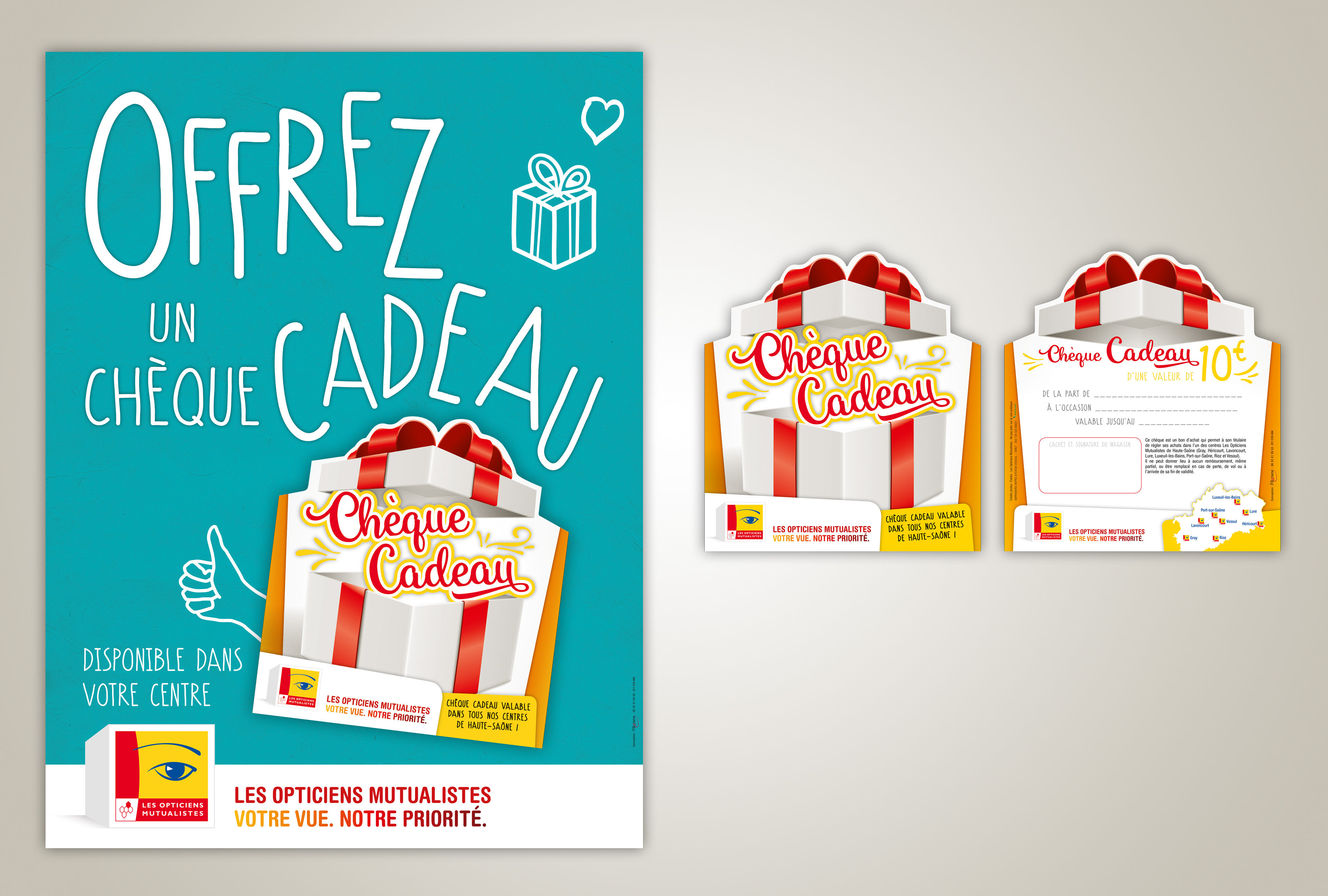 Affiche et cartes cadeaux Les Opticiens Mutualistes (Ecouter Voir)