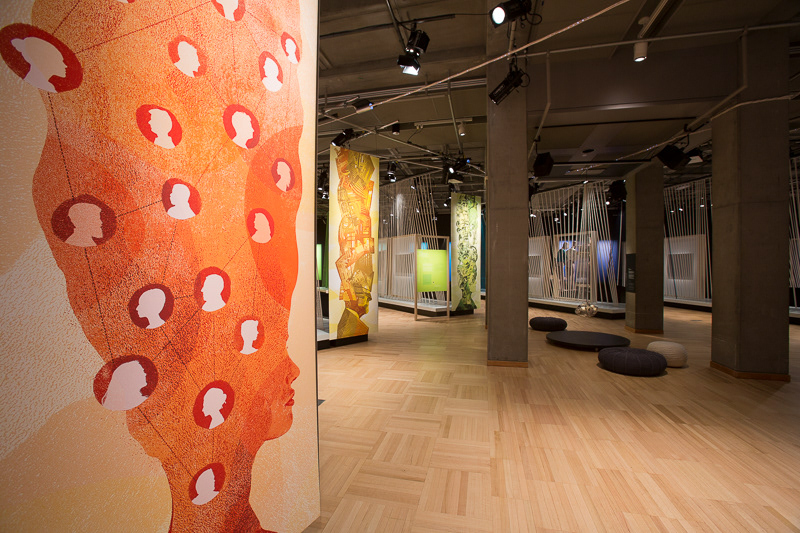 Vue de la salle d'exposition Cerveau à la folie. Photo © Musée de la civilisation de Québec, 2017