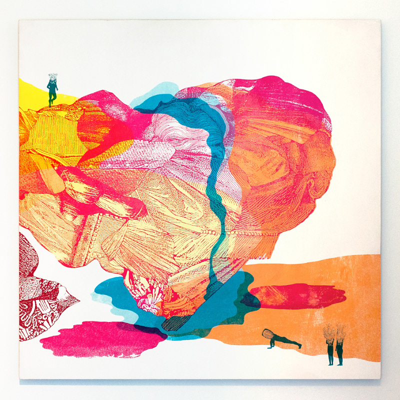MUSEMENT 02 (détail 11 de 12) sérigraphie sur merisier, 76.20 cm x 76.20 cm, tirage unique, 2017