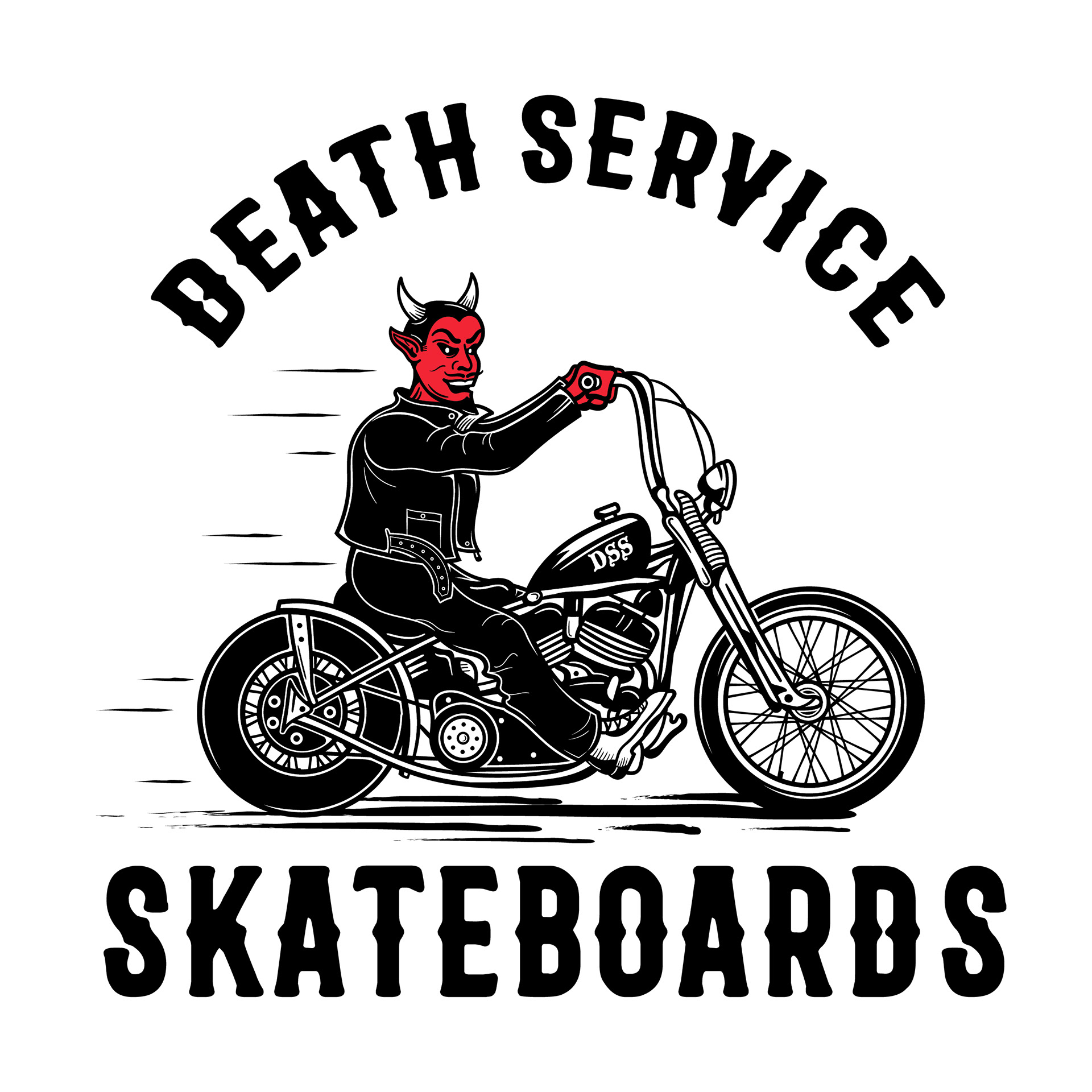 Devil riding motorcycle