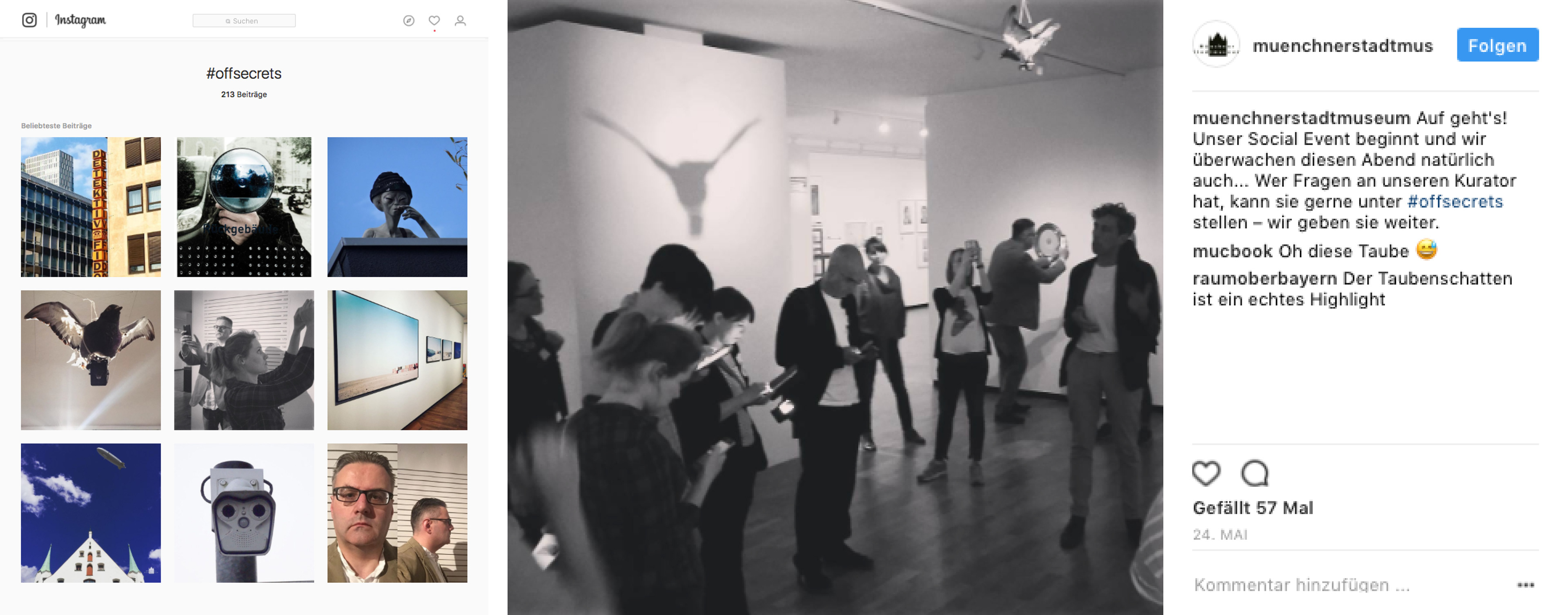 Screenshots von Bildern die auf Instagram unter dem Hashtag #offsecrets erschienen sind