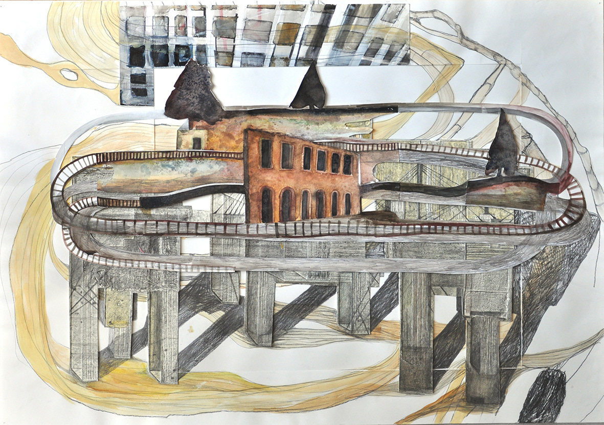New Babylon_3, mixed media, 100 x 70 cm