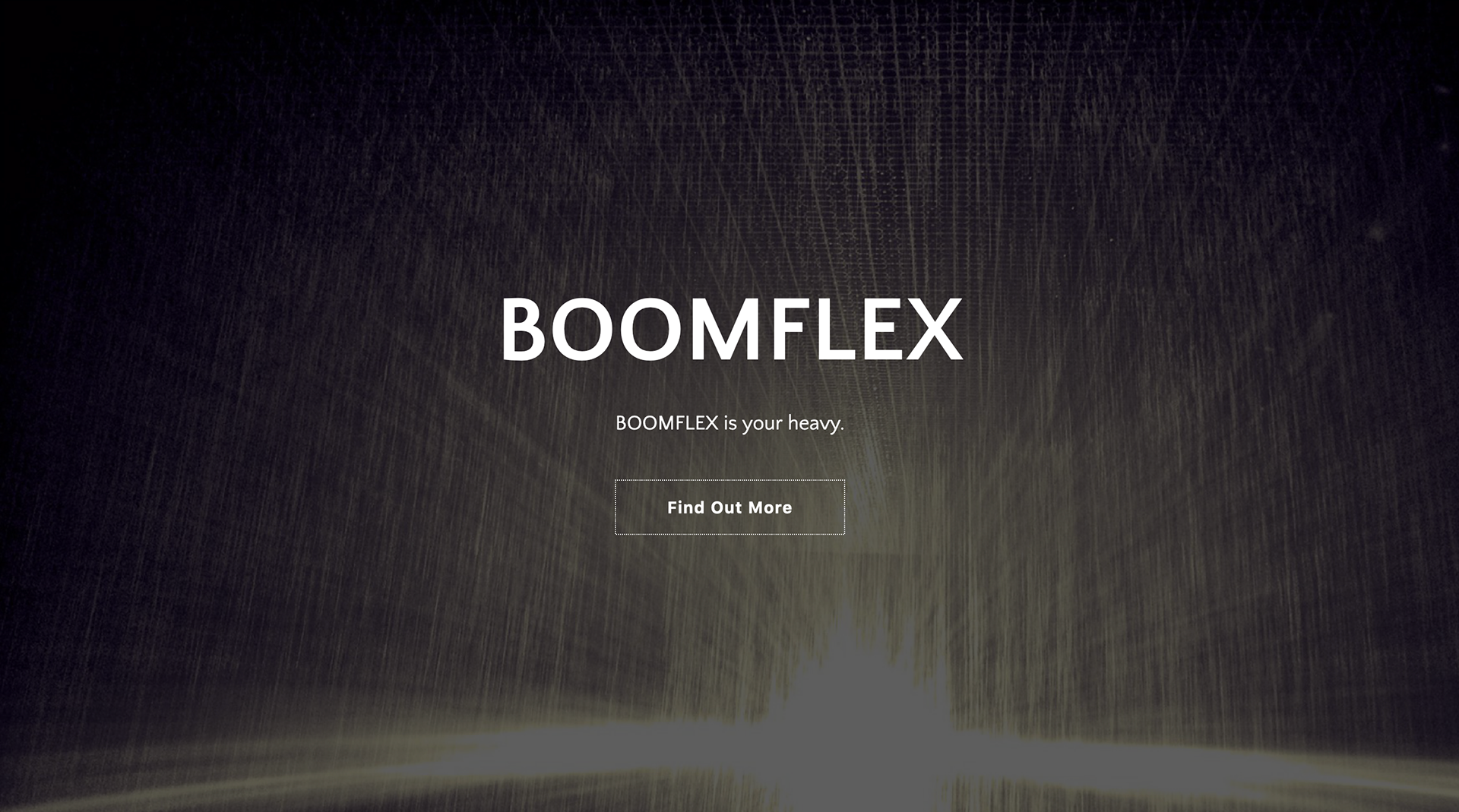 Tech company home page features a bluryry light in darkness