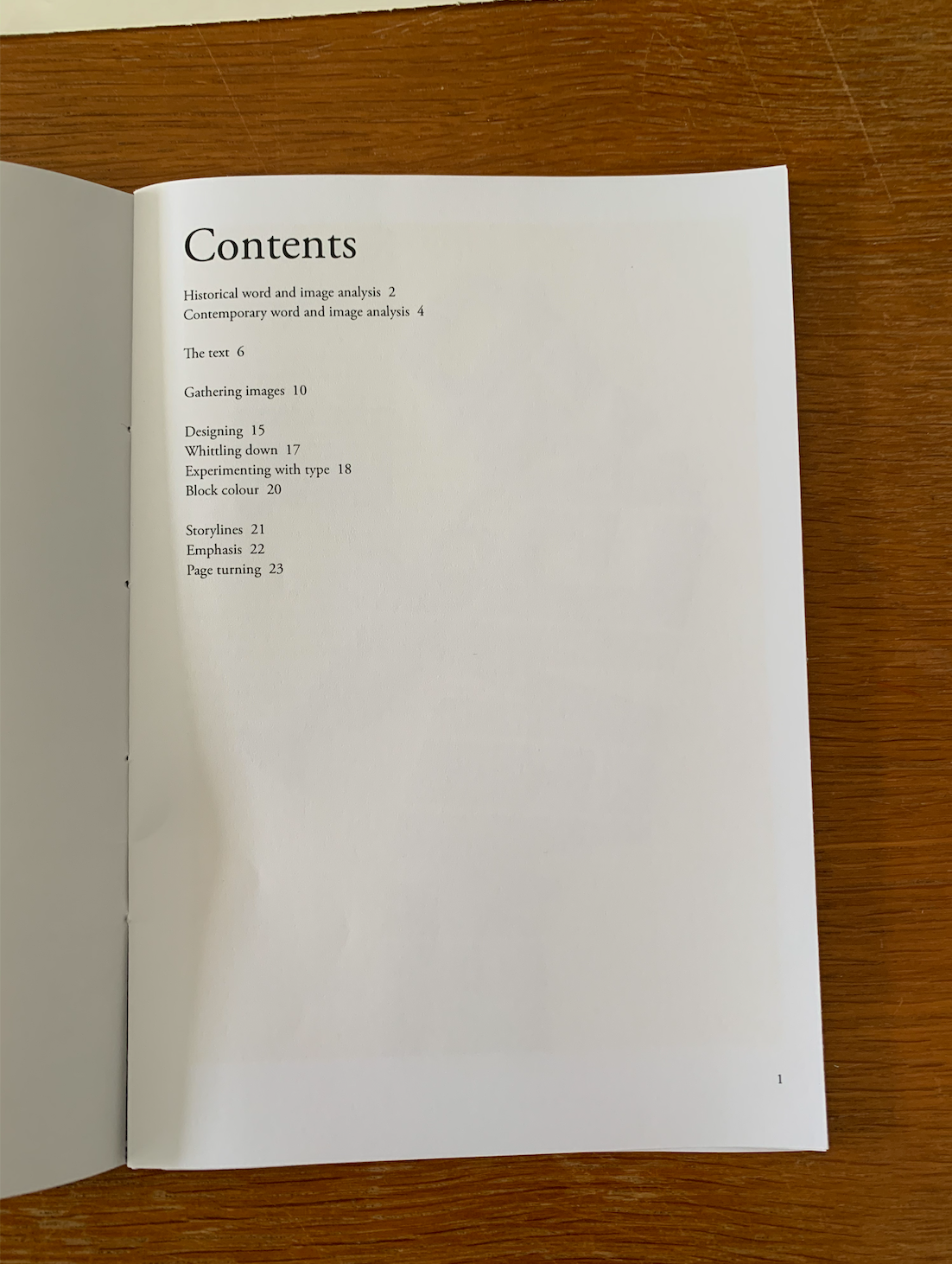 the contents page